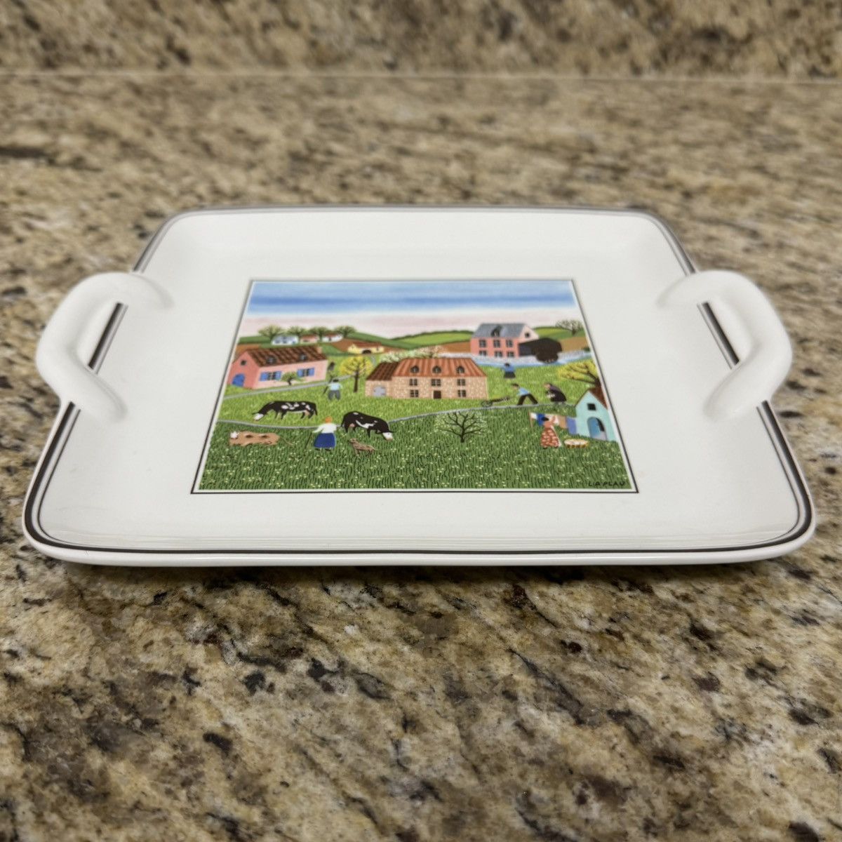 Vintage Villeroy & Boch Laplau Farm Village Design Naïf Square Plate Size ONE SIZE - 2 Thumbnail