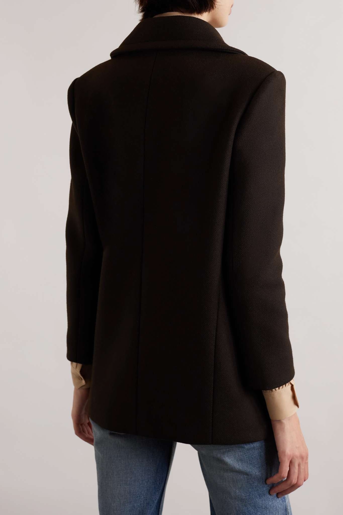 Saint Laurent Paris o1b1hav110525 723593 Double-Breasted Peacoat Wool Gabardine Size M / US 6-8 / IT 42-44 - 4 Thumbnail