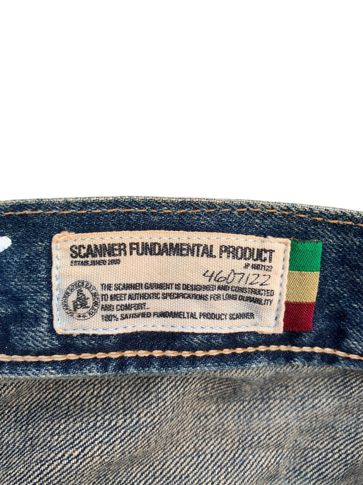 Tornado Mart RARE💥SCANNER FUNDAMENTAL SELVEDGE CLAWMARK DISTRESSED DENIM Size US 32 / EU 48 - 20 Thumbnail