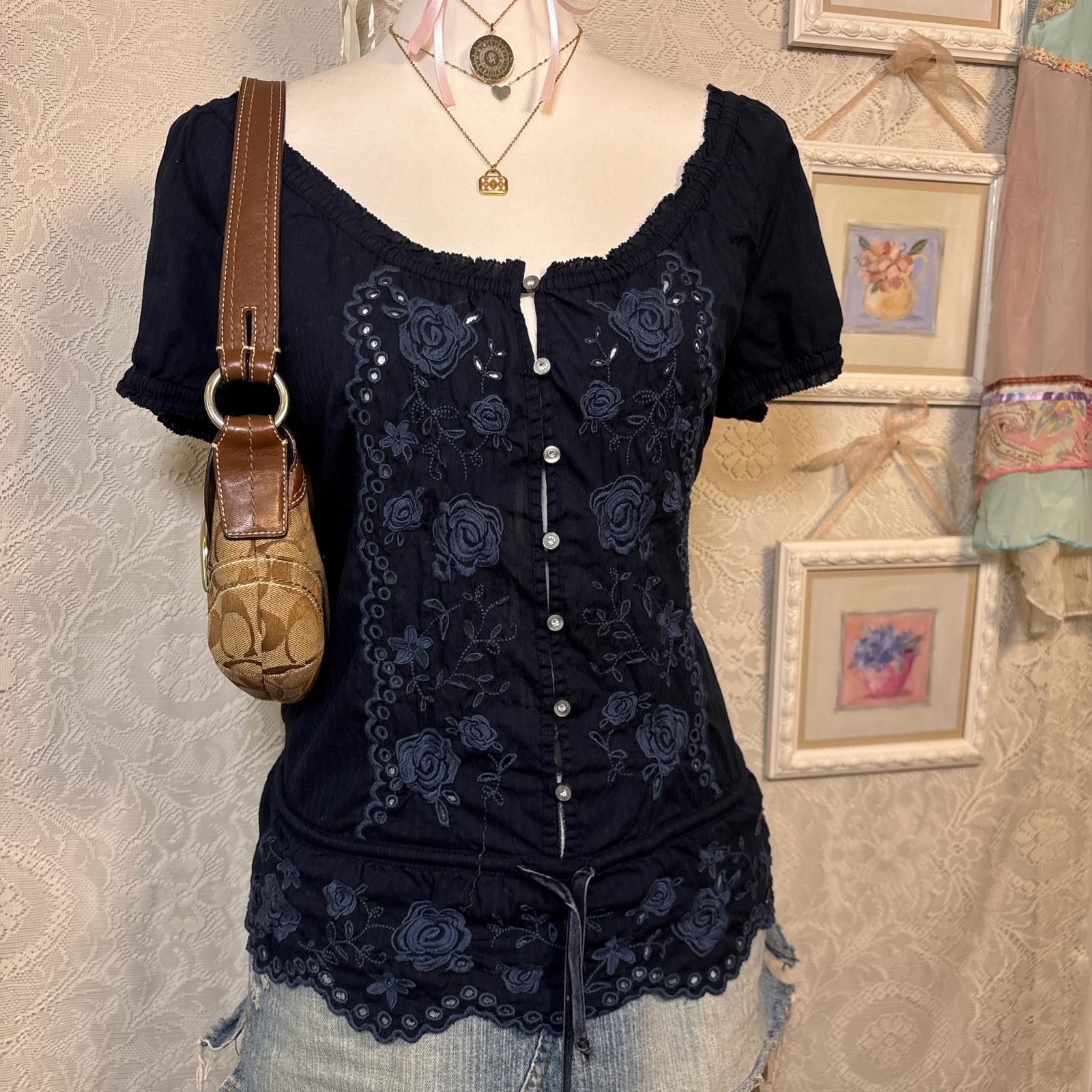 Abercrombie & Fitch y2k floral Abercrombie & fitch baby doll top Size M / US 6-8 / IT 42-44 - 2 Thumbnail