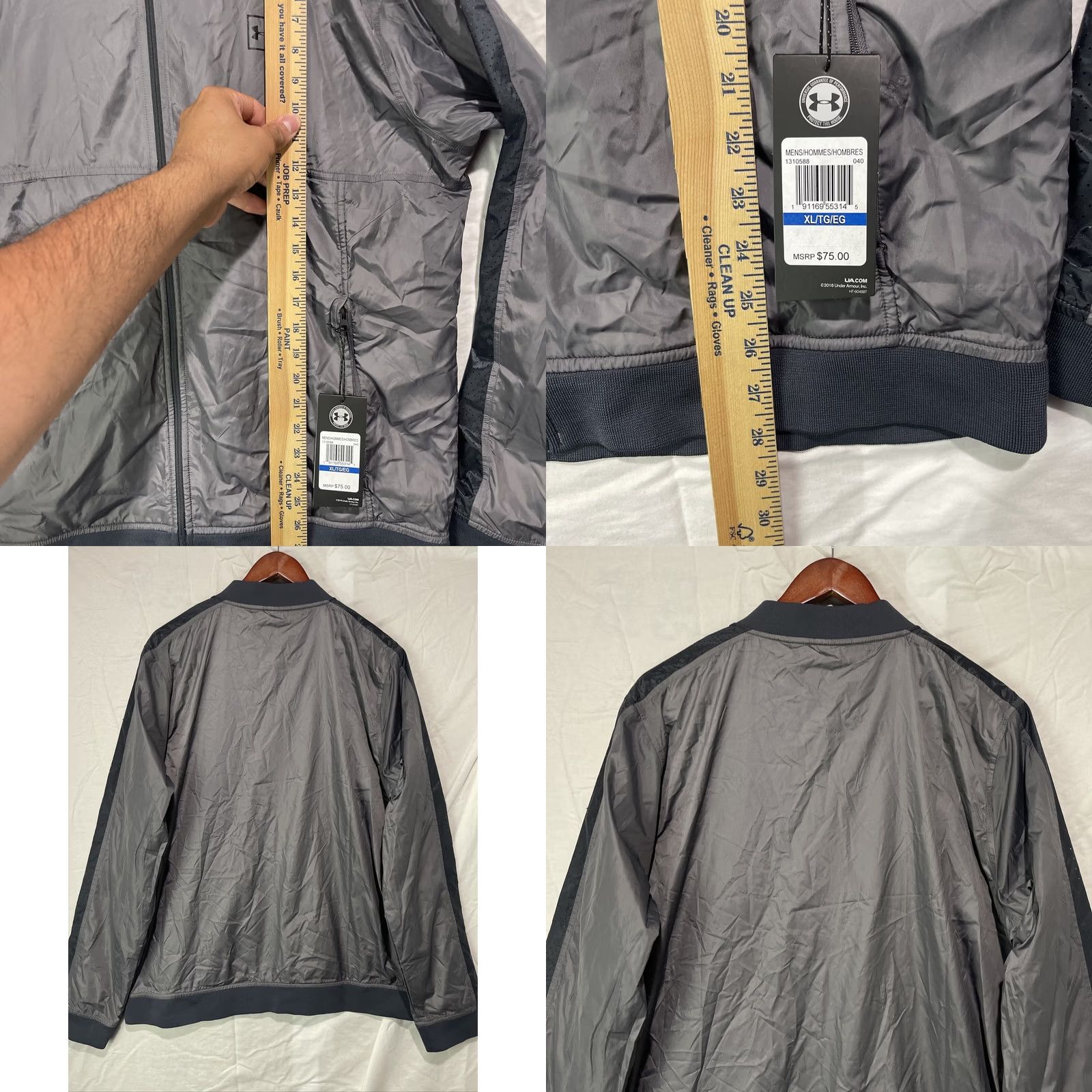 Under Armour Under Armour Jacket Mens XL Zip Up Gray Vented Training Gym Adult Size US XL / EU 56 / 4 - 8 Thumbnail