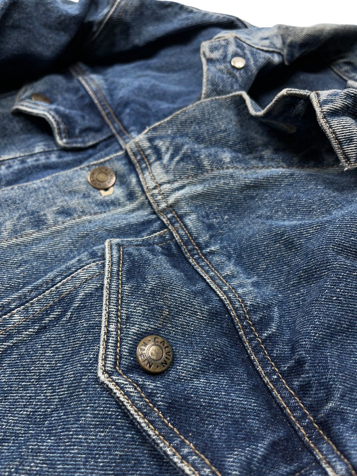 Calvin Klein × Vintage Vintage 80s Calvin Klein Denim Jacket Scovill Buttons Size US M / EU 48-50 / 2 - 7 Thumbnail