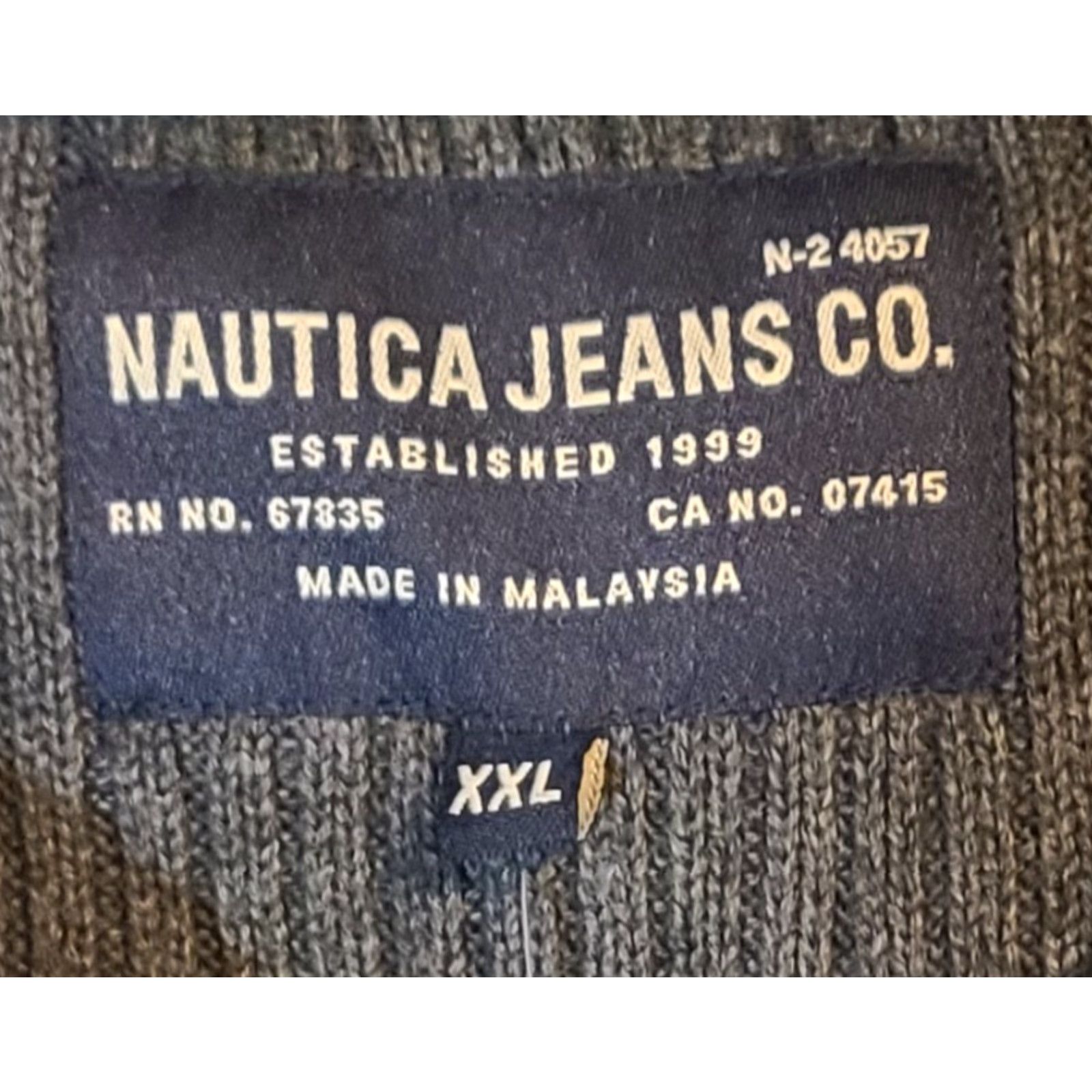 Nautica VINTAGE Nautica Jeans Co Mens Pullover Sweatshirt Half Zip 1/4 Zip Round Neck Ribbed Knit 100% Cotton Gray Solid 2XL Classic Mens Sweater 90s Theme Size US XXL / EU 58 / 5 - 3 Thumbnail