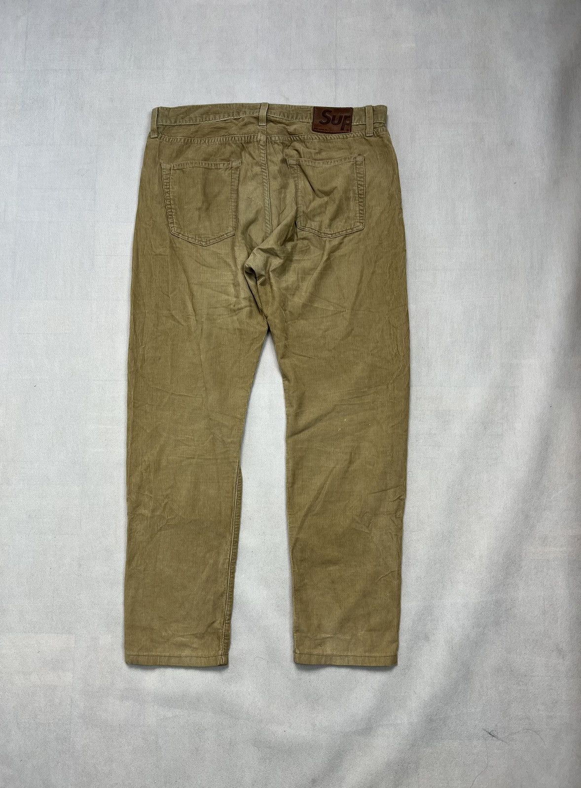 Supreme Supreme logo corduroy pants brown cream Size US 36 / EU 52 - 1 Thumbnail