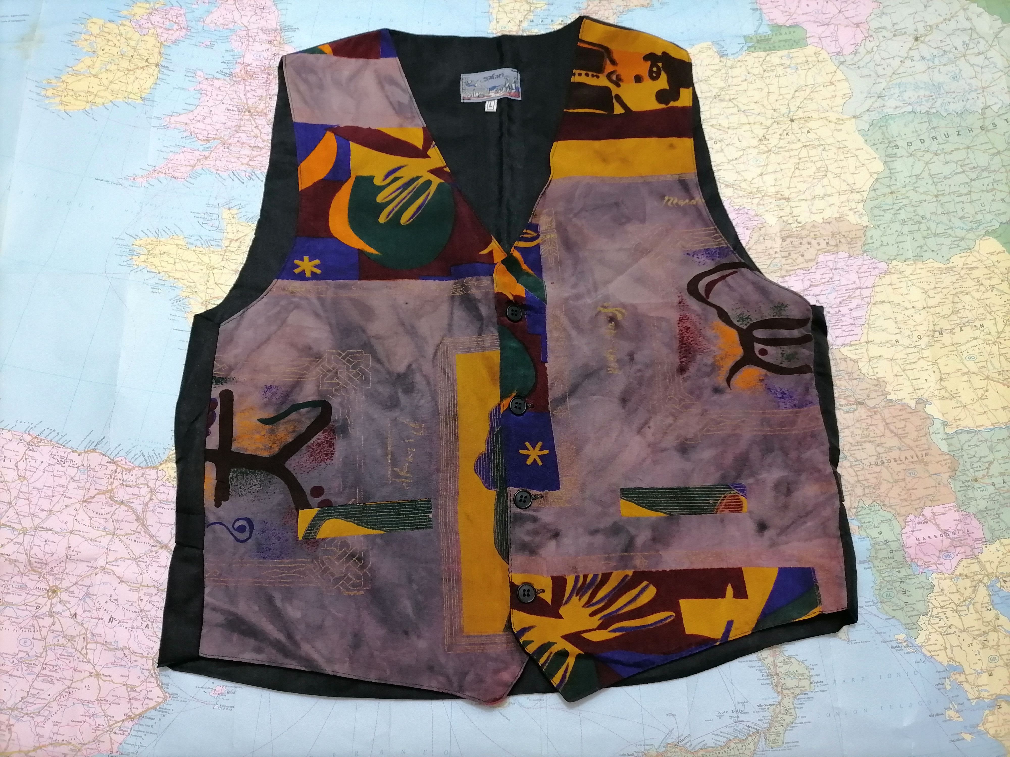 Vintage Vintage Vest PICASSO , Large , Safari Italy 1980 Size US L / EU 52-54 / 3 - 1 Thumbnail