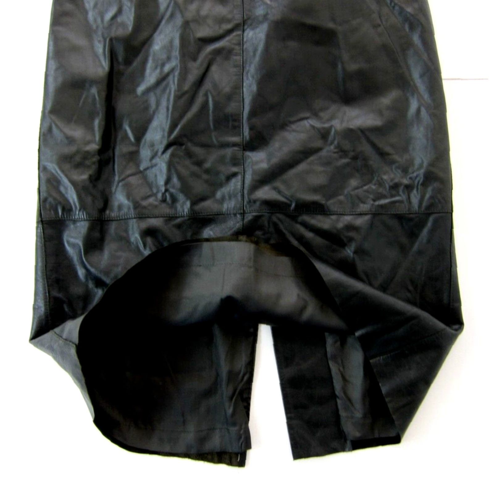 Kenneth Cole Kenneth Cole New York Black Leather Midi Pencil Straight A-Line Skirt Women 8 Size 30" / US 8 / IT 44 - 7 Thumbnail