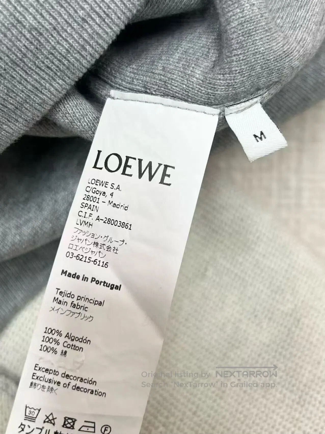Loewe gray Loewe embroidered logo hoodie size M. Size US M / EU 48-50 / 2 - 5 Thumbnail