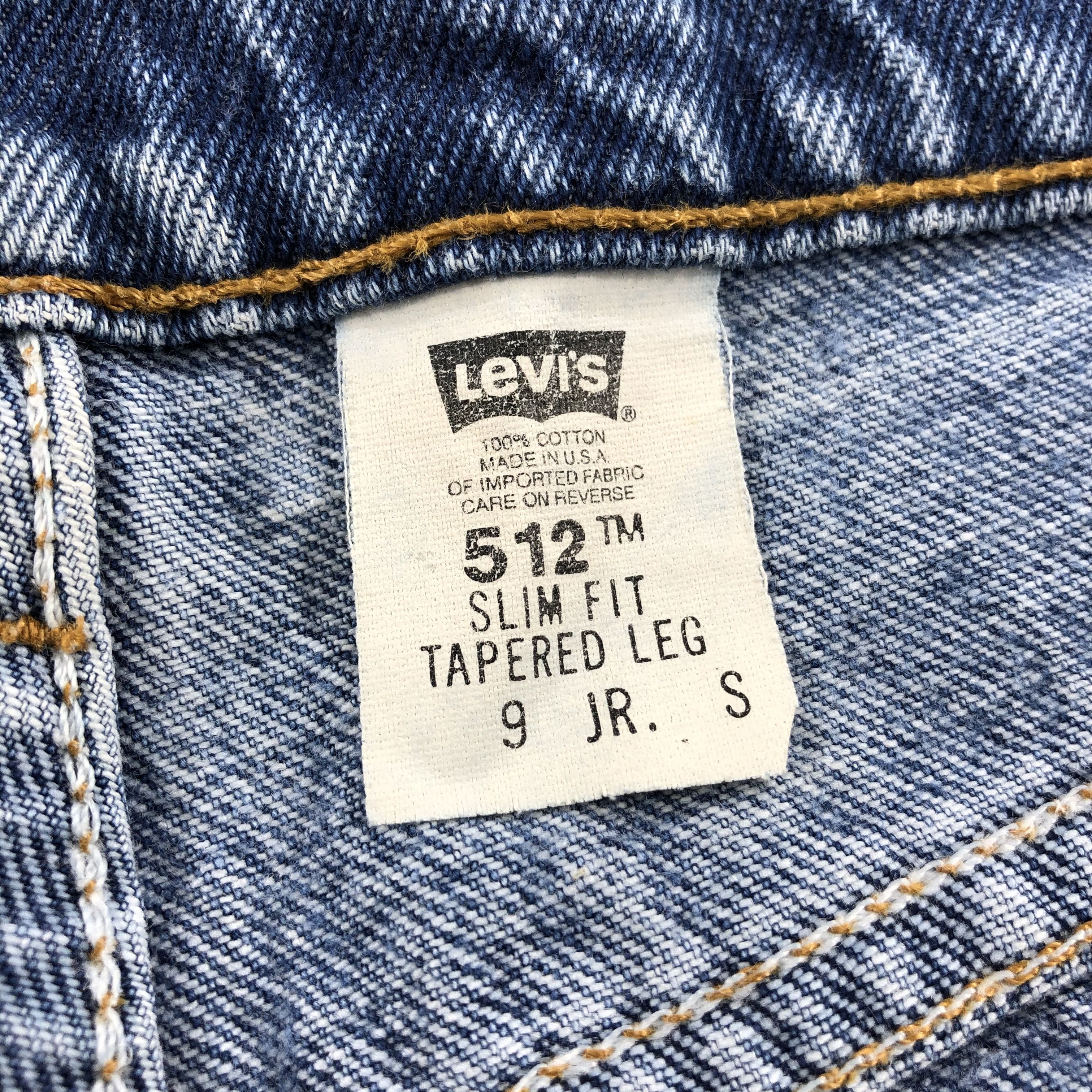 Levi's Vintage Levis 512 Jeans Blue Wash Slim Fit Denim KJ463 Size US 27 - 9 Thumbnail