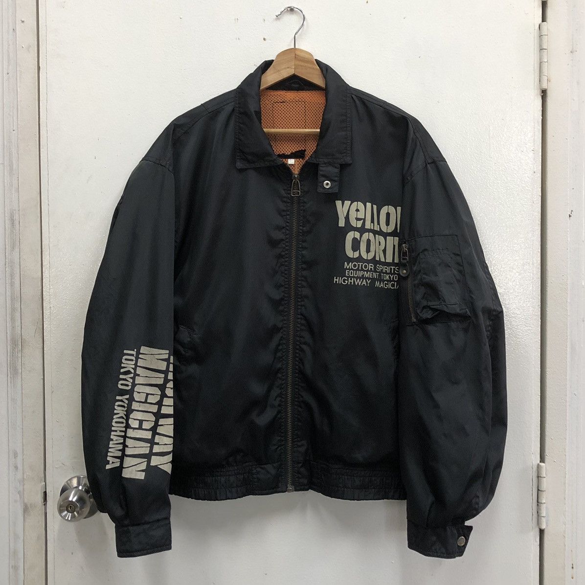 YELLOW CORN VTG Yellow Corn Big Logo Rider Biker Racing Bomber Jacket Size US L / EU 52-54 / 3 - 6 Thumbnail