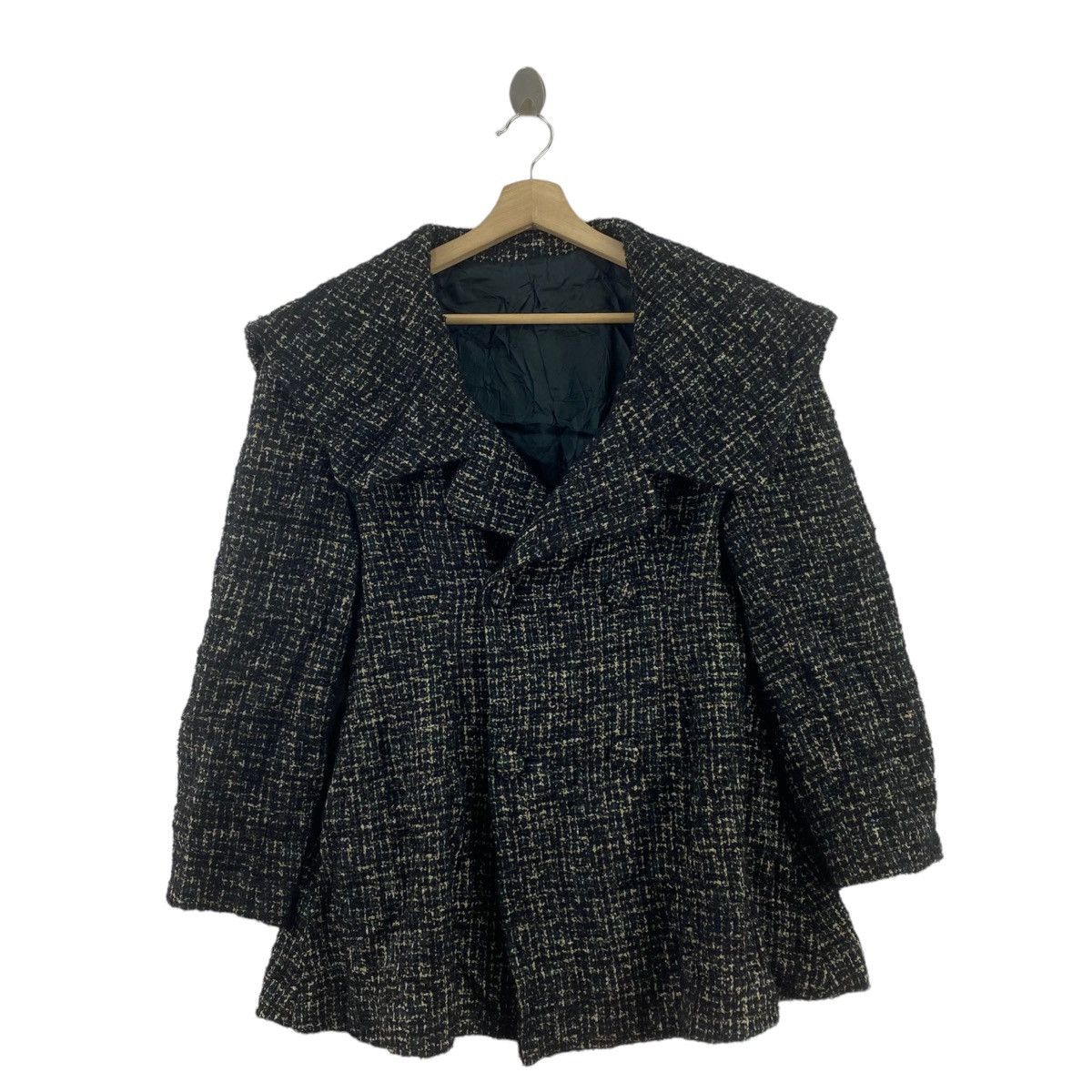 image of Vintage Flandre Club 1998 Tweed Coat in Green/Black, Women's (Size Medium)