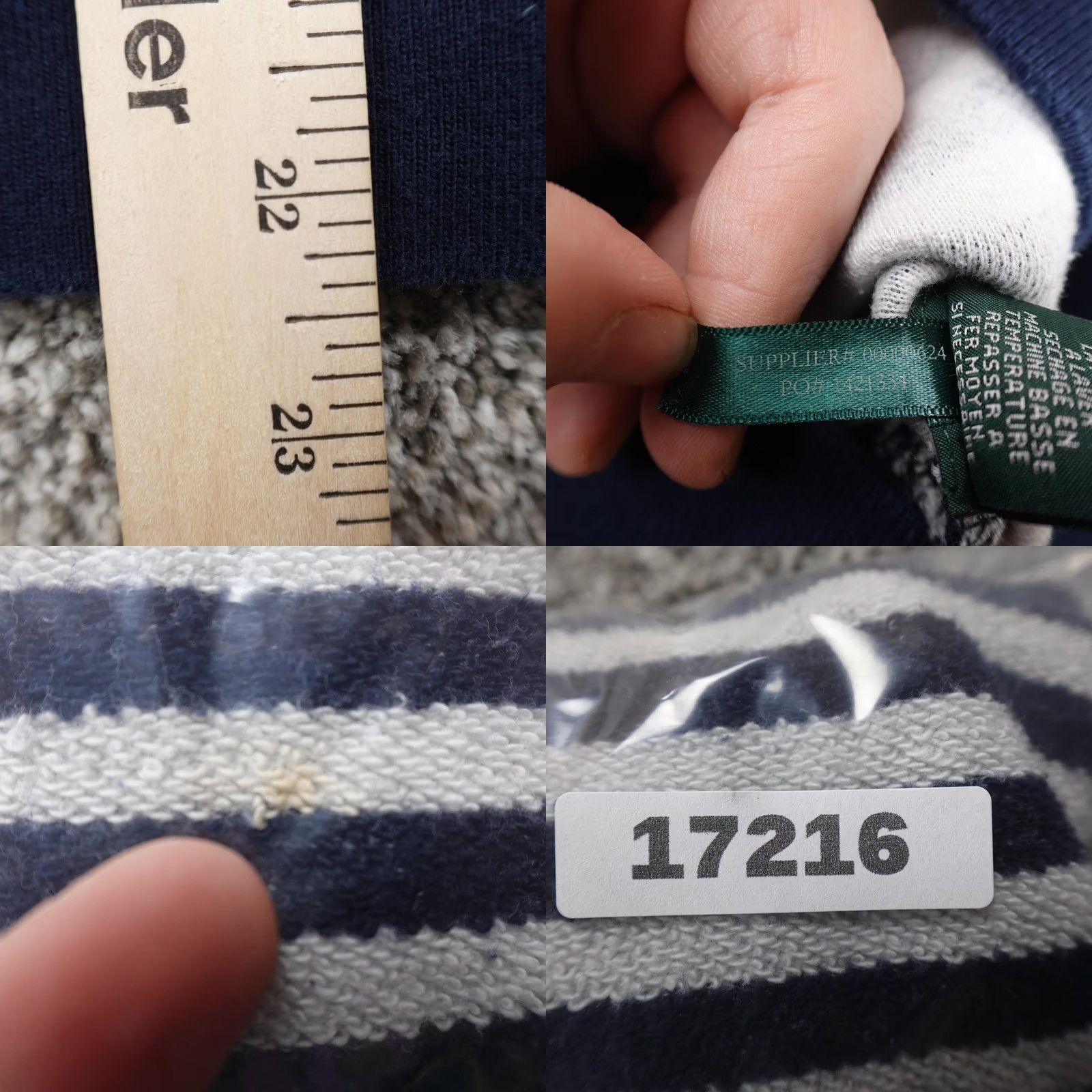 Ralph Lauren Ralph Lauren Sweater Womens L Blue White Stripe Knit Pullover Crew Neck Raglan Sleeve 100% Cotton Striped Knit Size L / US 10 / IT 46 - 8 Thumbnail