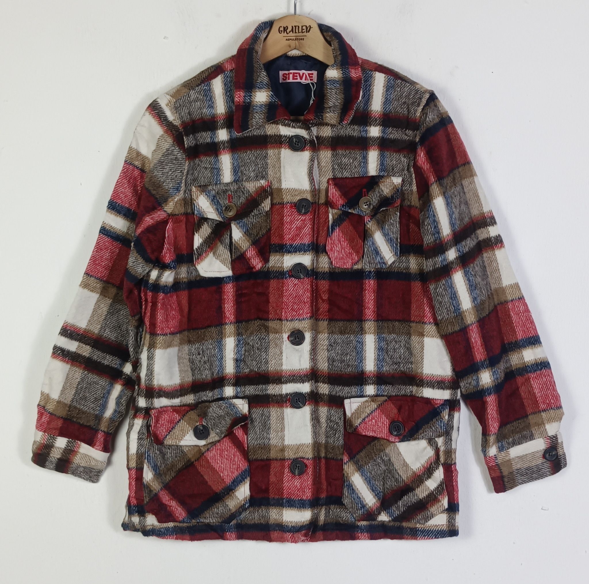 Japanese Brand Stevie BAD Super Underground Factory Flannel Jacket Size US M / EU 48-50 / 2 - 1 Thumbnail