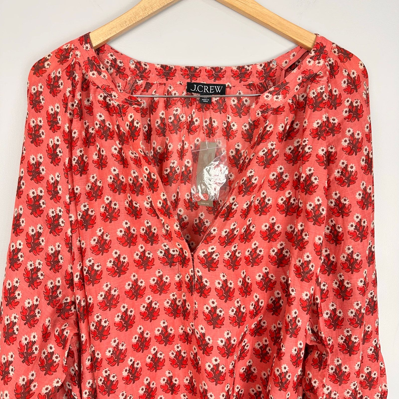 J.Crew J CREW Cabana Mini Shirt Dress Block Print Coral Ramie Sz 3X Size 3XL / US 20-22 - 13 Thumbnail