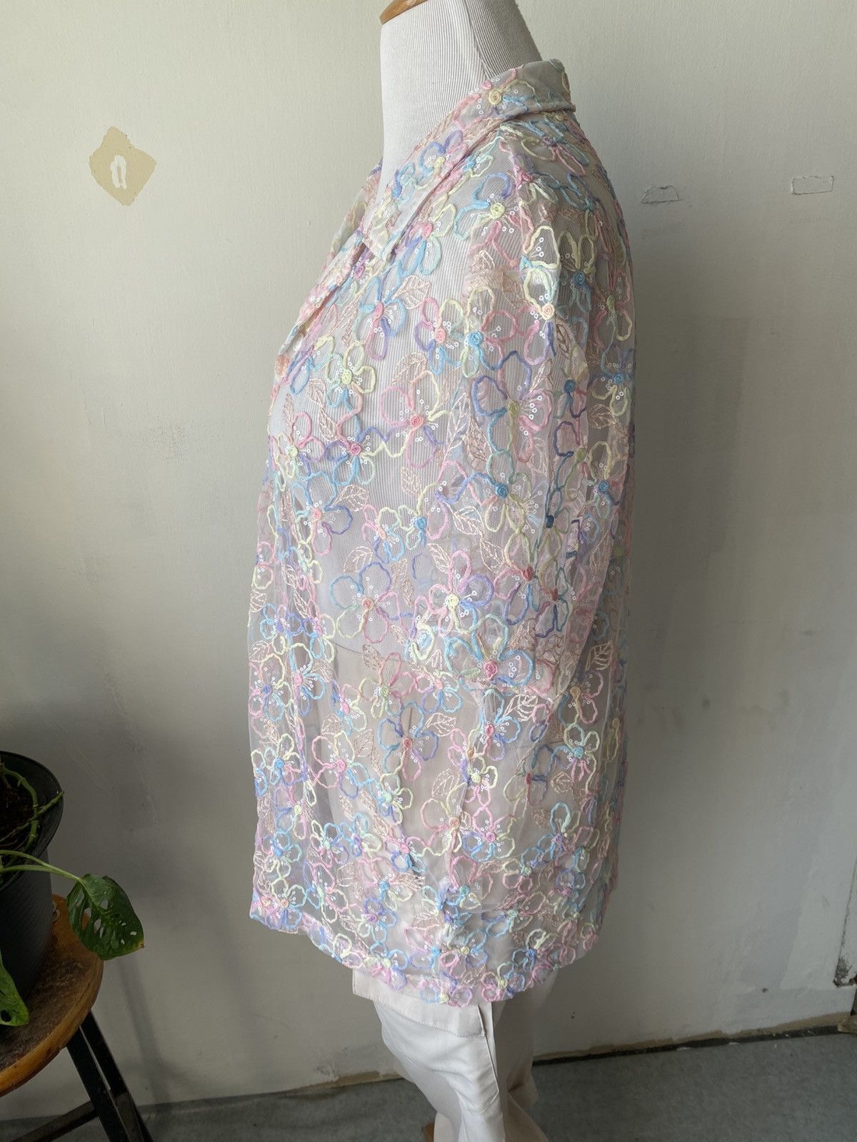 Other HEARTRAVES Sheer Lace Embroidered Button Front Shirt Size XL / US 12-14 / IT 48-50 - 9 Thumbnail