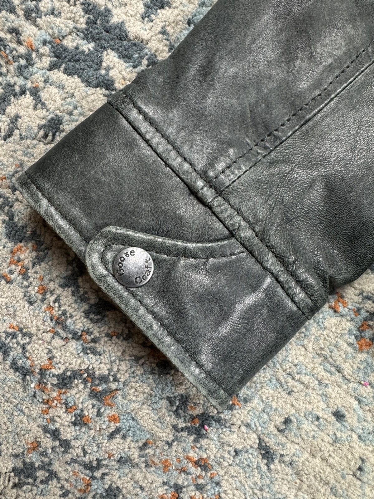 Designer × Vintage Vintage 90s Goose Craft real leather biker jacket boxy Size US XL / EU 56 / 4 - 11 Thumbnail