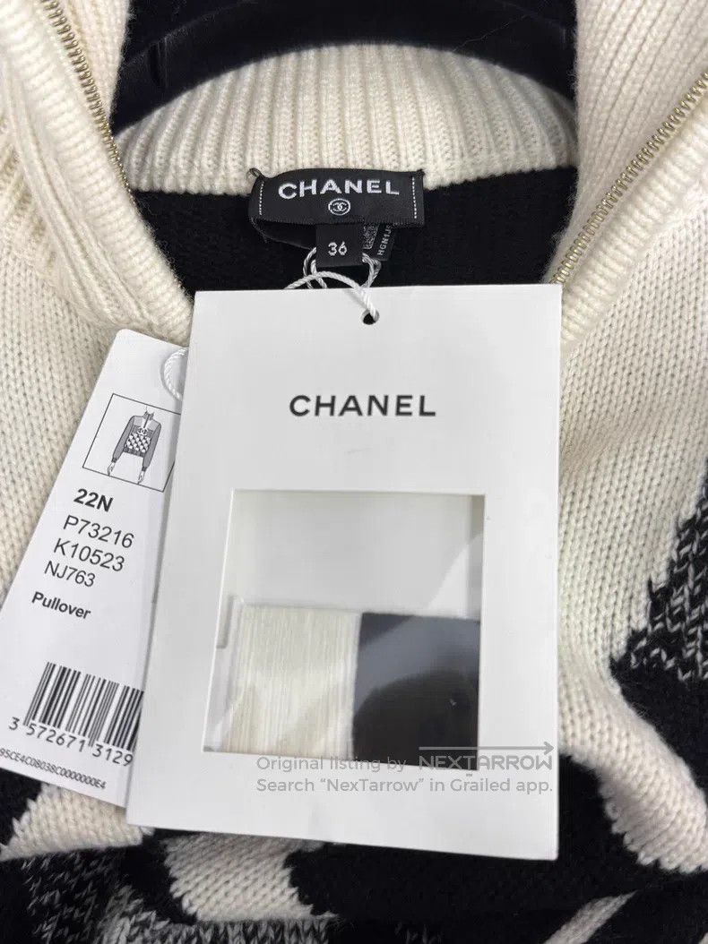 Chanel Chanel Ski series big logo black and white checkered sweat Size XS / US 0-2 / IT 36-38 - 4 Thumbnail