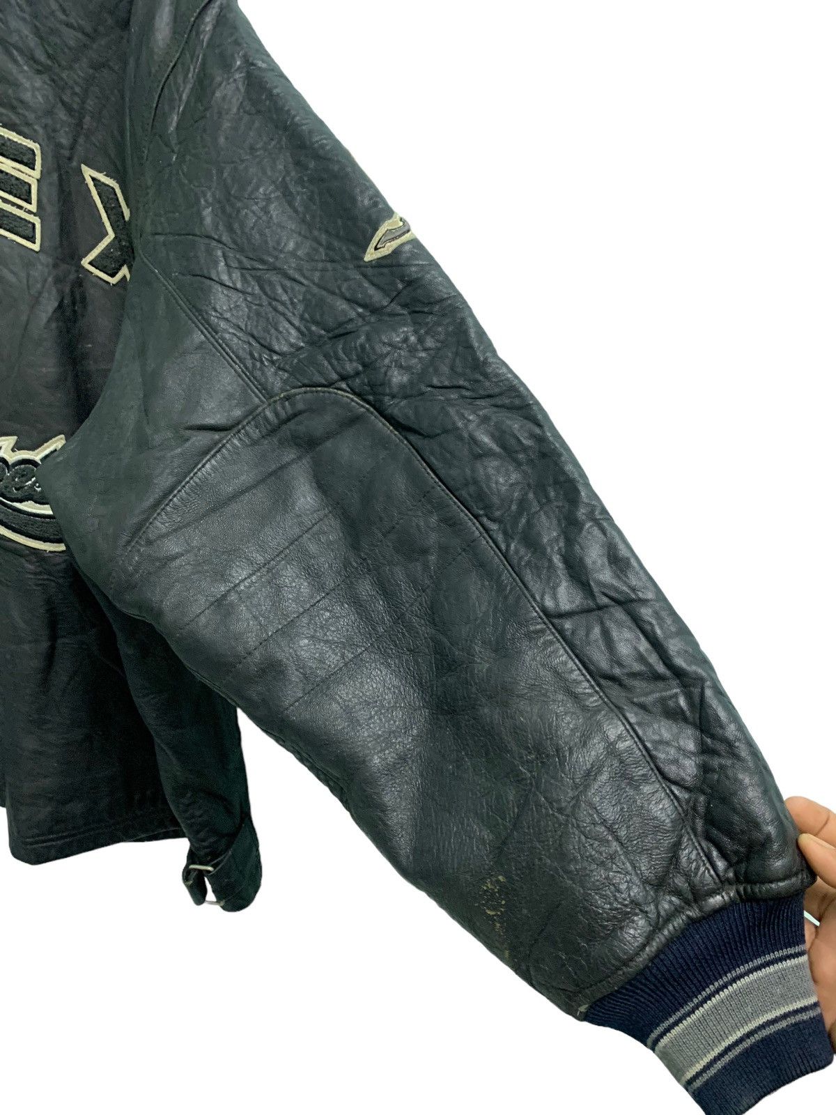 Avirex 🔥Vintage Avirex Black Aces (Oversized 3XL) Leather Jacket Size US XXL / EU 58 / 5 - 10 Thumbnail