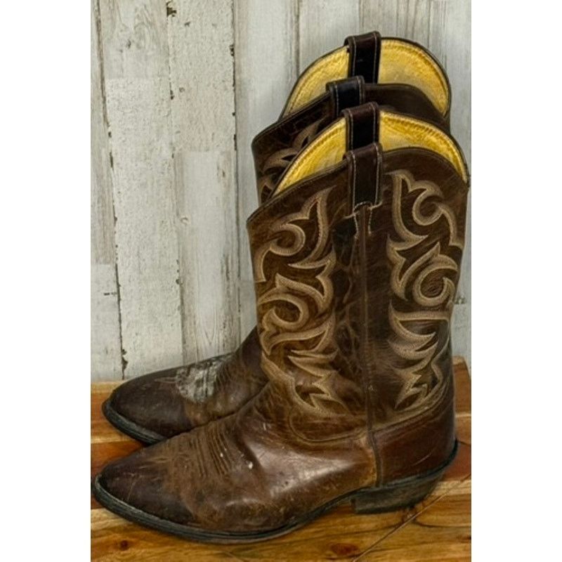 Justin Justin Men's Western Cowboy Boots Brown Leather Size 10.5 D Size US 10.5 / EU 43-44 - 3 Thumbnail