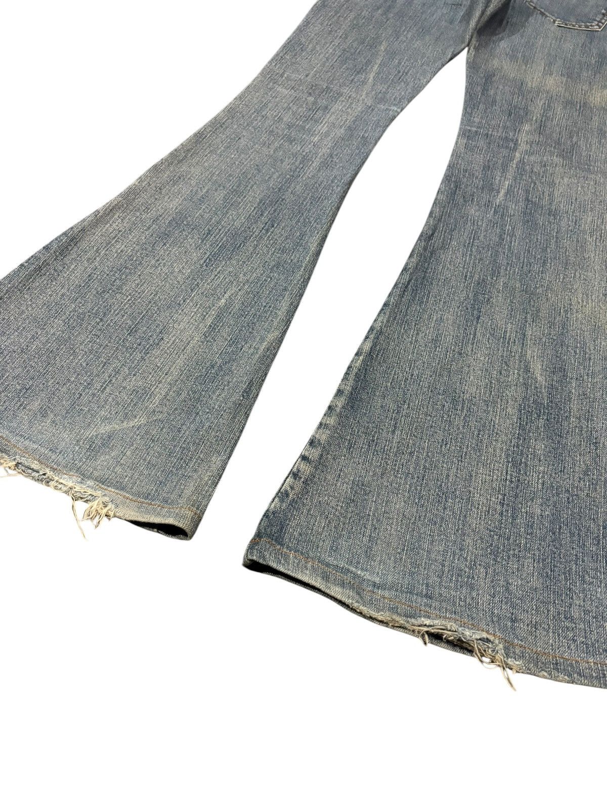 Japanese Brand Y2k BAD Flared Bootcut Faded Bondage Punk Stretch Jeans Size US 29 - 6 Thumbnail