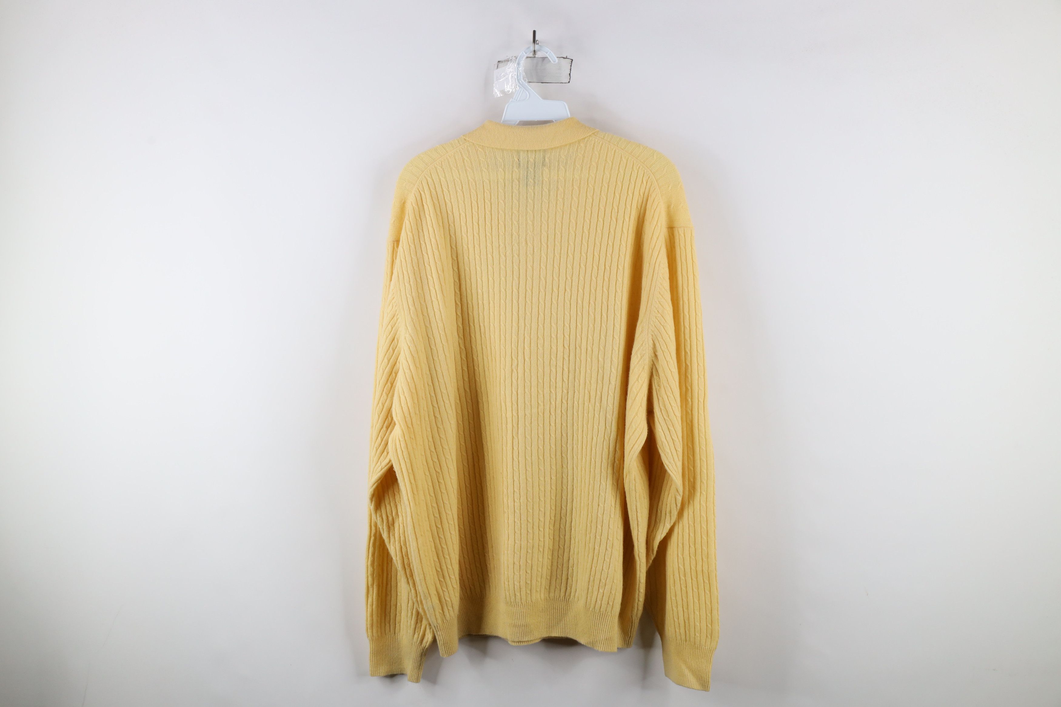 Jos. A. Bank × Vintage Vintage Jos A Bank Soft Cashmere Cable Knit Collared Sweater Size US XXL / EU 58 / 5 - 9 Thumbnail