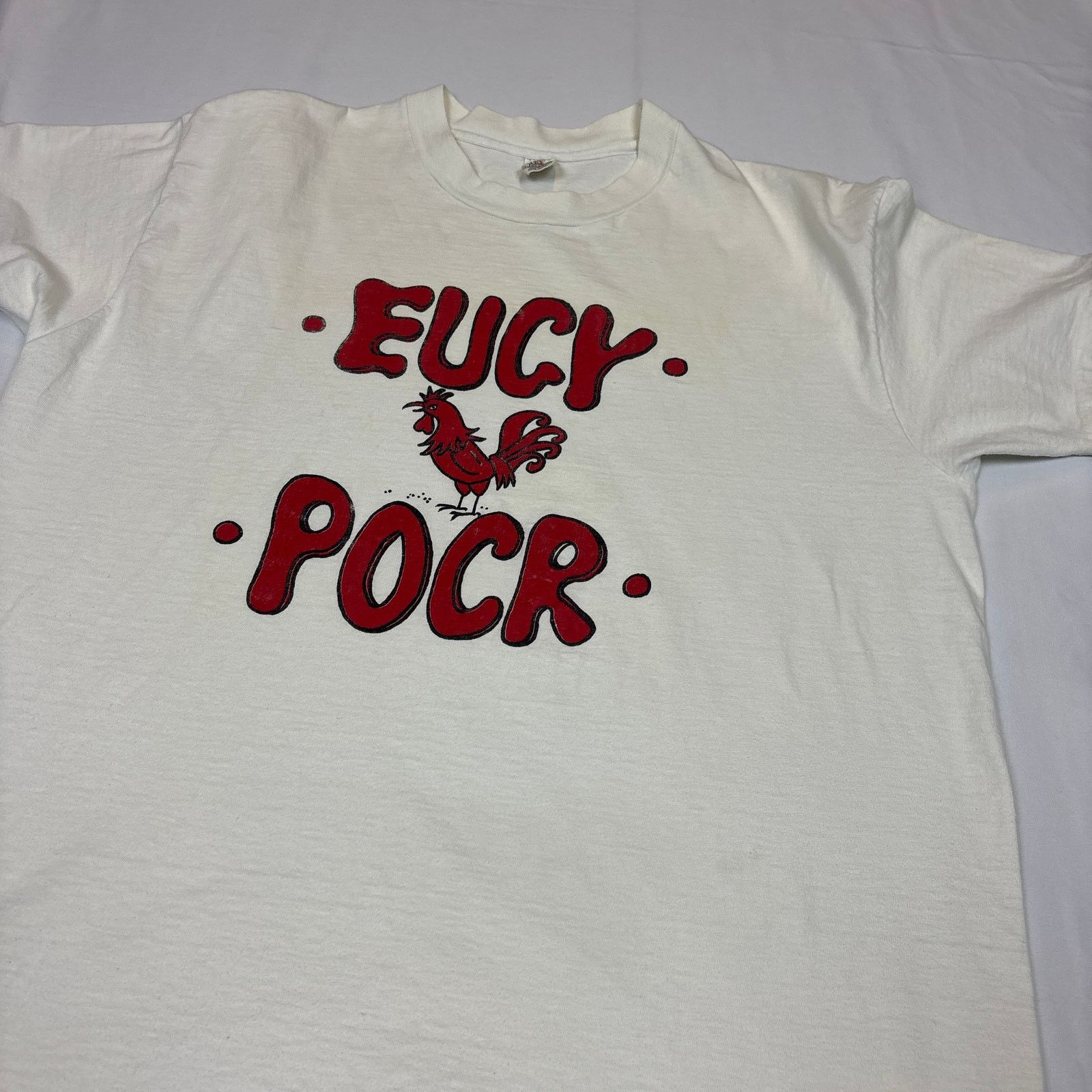 Hanes Vintage 70s Flip Shirt XL Eucy Pocr F*ck Humor Tee Size US XL / EU 56 / 4 - 9 Thumbnail