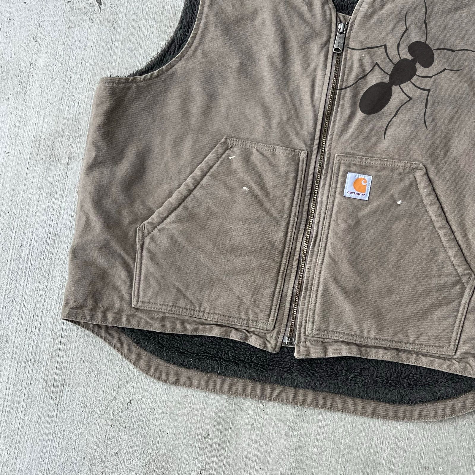Carhartt × Vintage Carhartt green/brown sherpa work wear vest Size US L / EU 52-54 / 3 - 3 Thumbnail