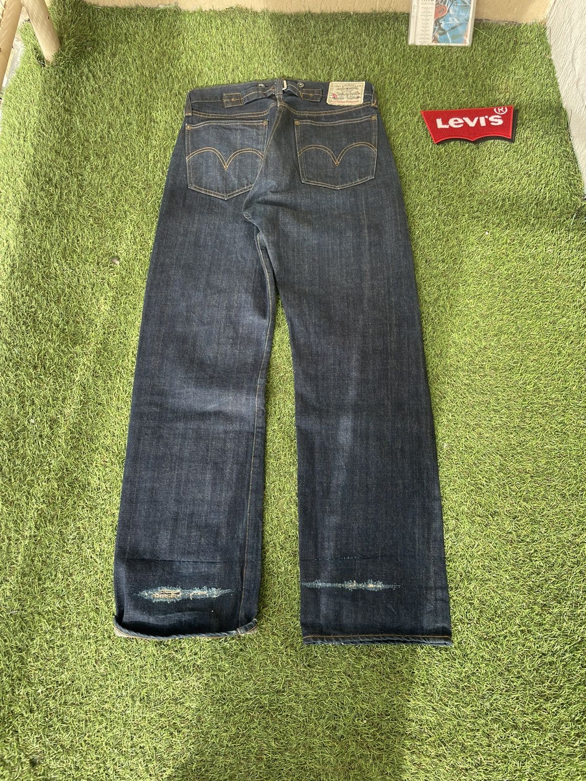 Levi's × Levi's Vintage Clothing 1890-1901 hot repro Levis 201 W32 L34 wide leg indigo jeans Size US 32 / EU 48 - 3 Thumbnail