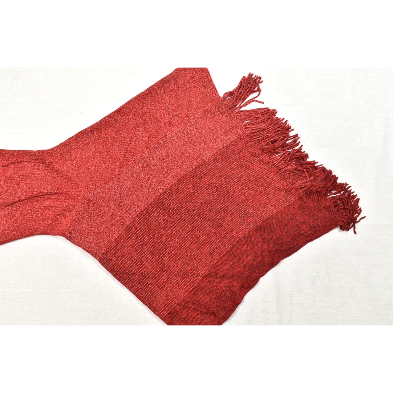 Vintage Chico's Red Poncho Sweater One Size Metallic Knit Fringe Hem Turtleneck Pullover Knit Woman Women Winter Fall Spring Casual Mens Size ONE SIZE - 7 Thumbnail