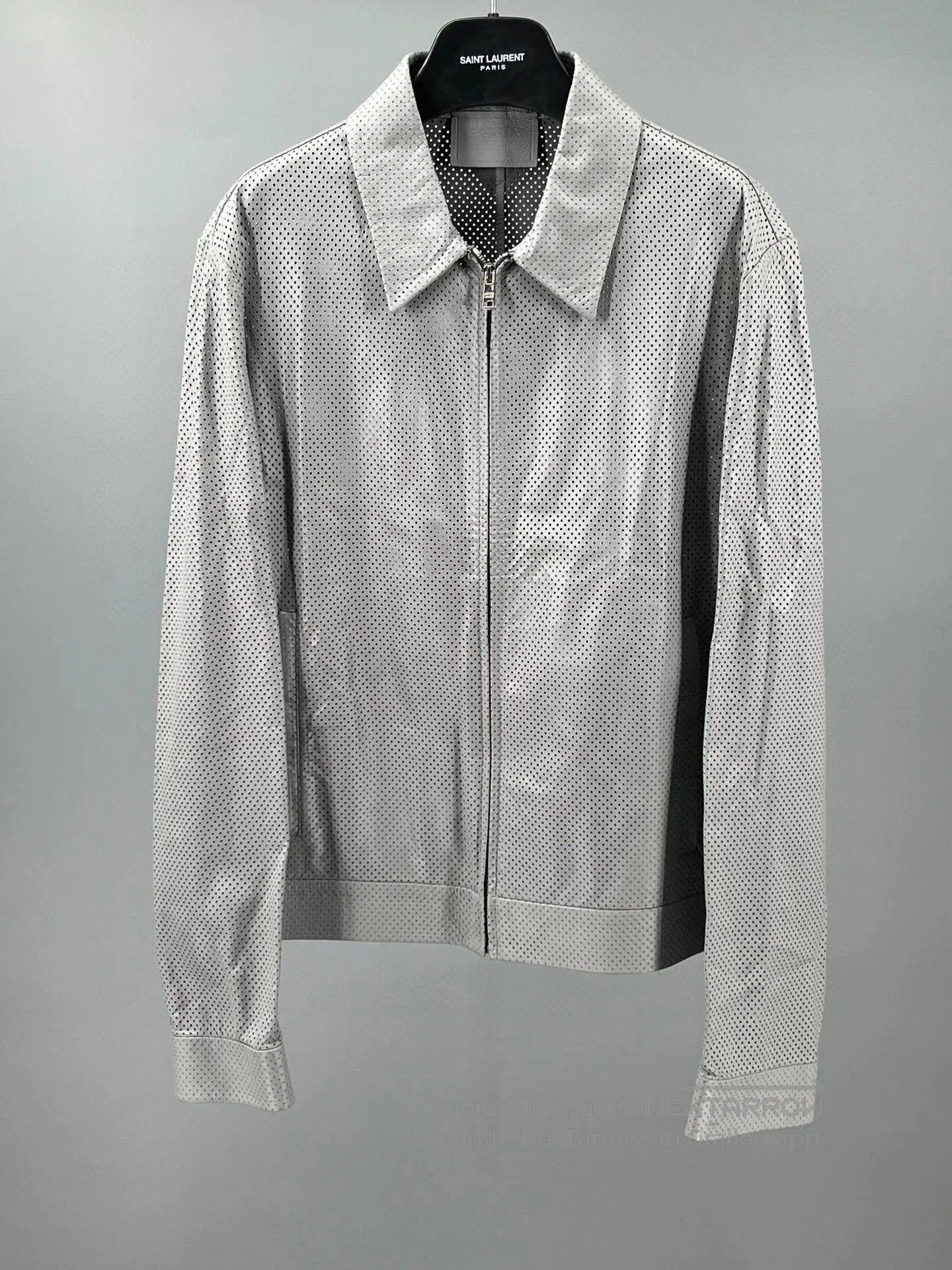 Prada gray perforated leather jacket for men. Size US M / EU 48-50 / 2 - 1 Thumbnail