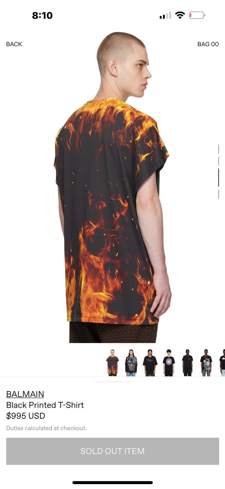 Balenciaga Balmain Flame tshirt Size US XL / EU 56 / 4 - 7 Thumbnail