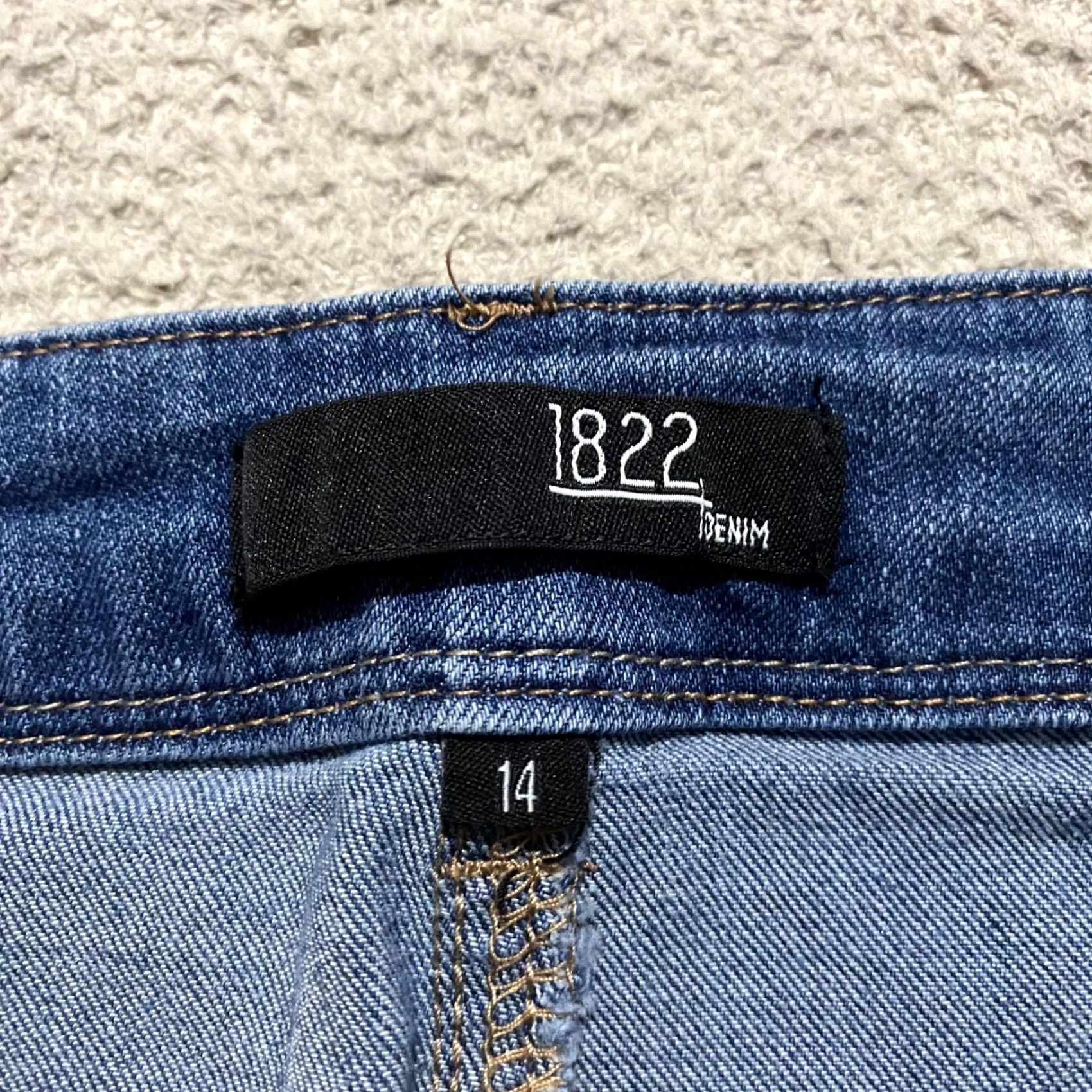 Vintage 1822 Denim Jeans Blue 14 Straight High Rise Distressed Denim Cotton Blend Womens Regular Size 14 Jeans Size 36" / US 14 / IT 50 - 3 Thumbnail
