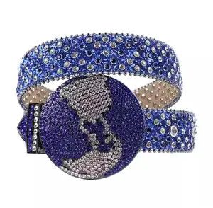 Japanese Brand Rhinestone Studded Belt Size 30 - 6 Thumbnail