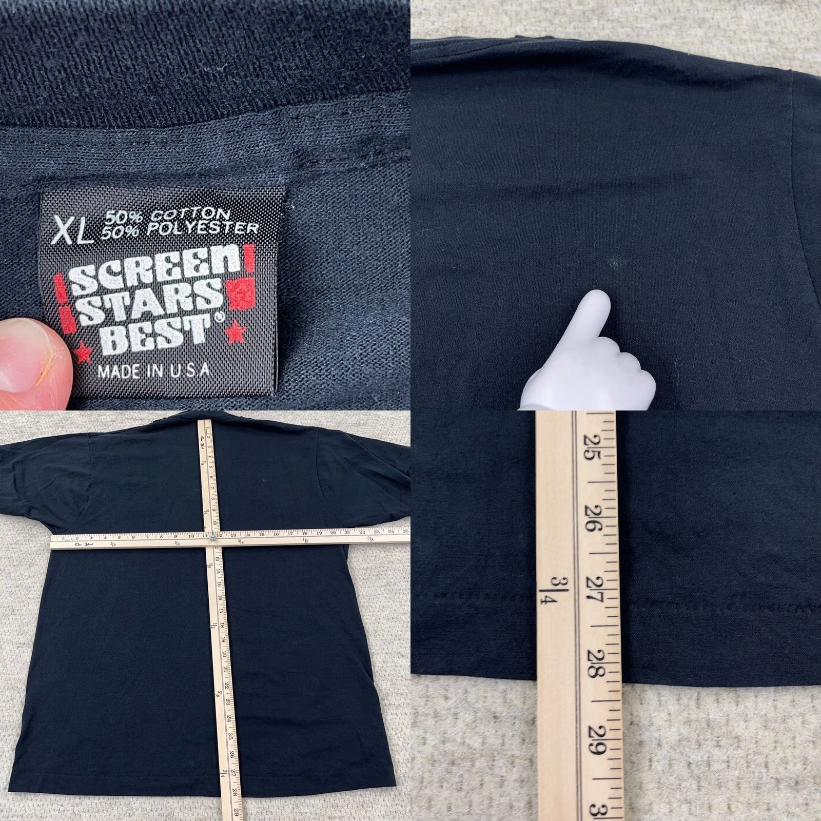 Vintage Vintage Screen Stars Best T-Shirt Men XL Black 80s 90s Graphic Print Crew Neck Cotton Polyester USA Logo Short Sleeve Slim? Size US XL / EU 56 / 4 - 8 Thumbnail