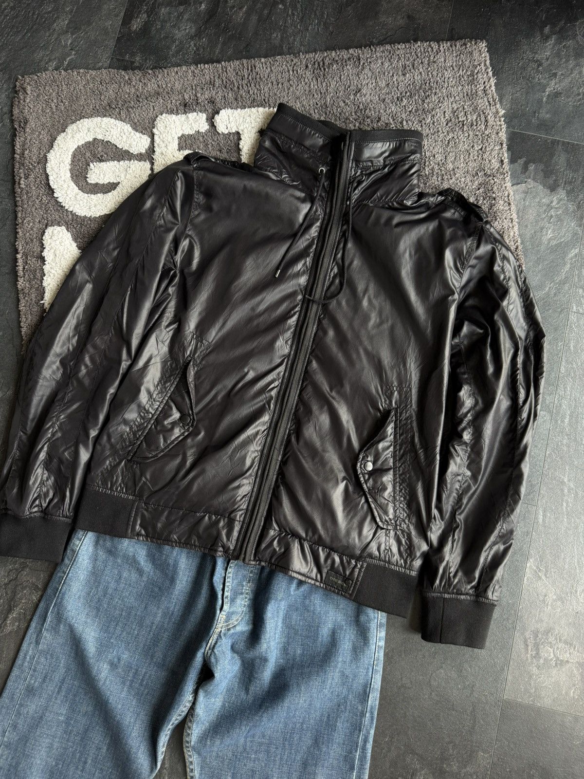 Diesel Diesel Black Nylon Bomber Jacket Y2K Vintage Avant Garde Size US L / EU 52-54 / 3 - 1 Thumbnail