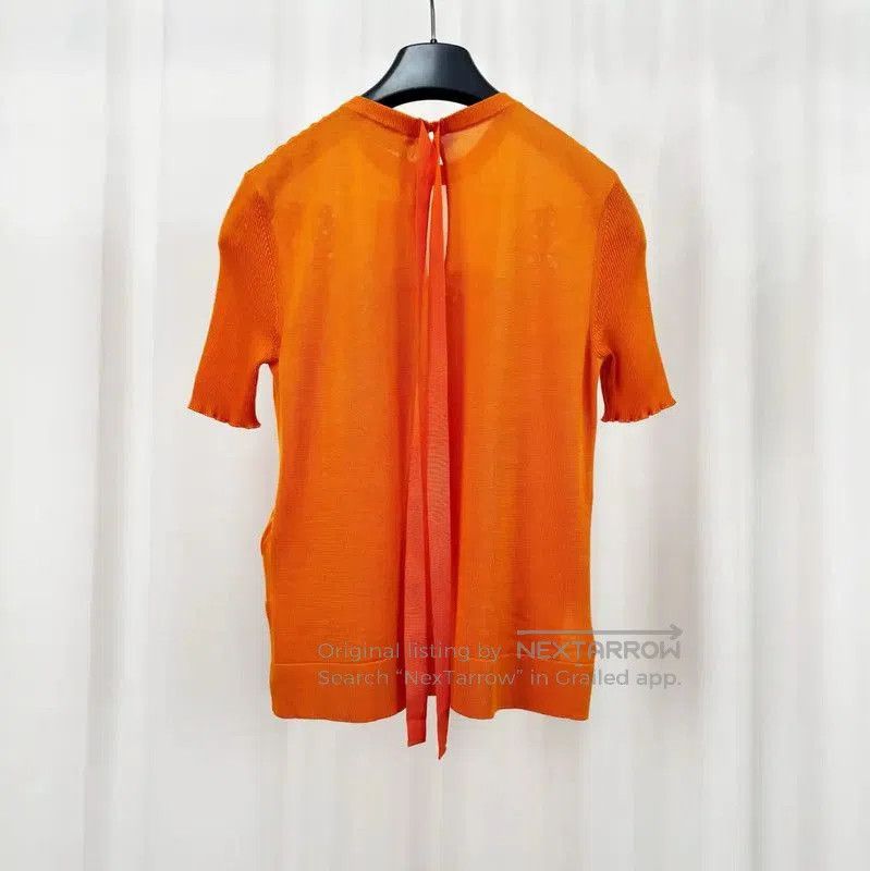 Fendi Fendi Summer Orange Embroidered Knit T-shirt . Size M / US 6-8 / IT 42-44 - 2 Thumbnail