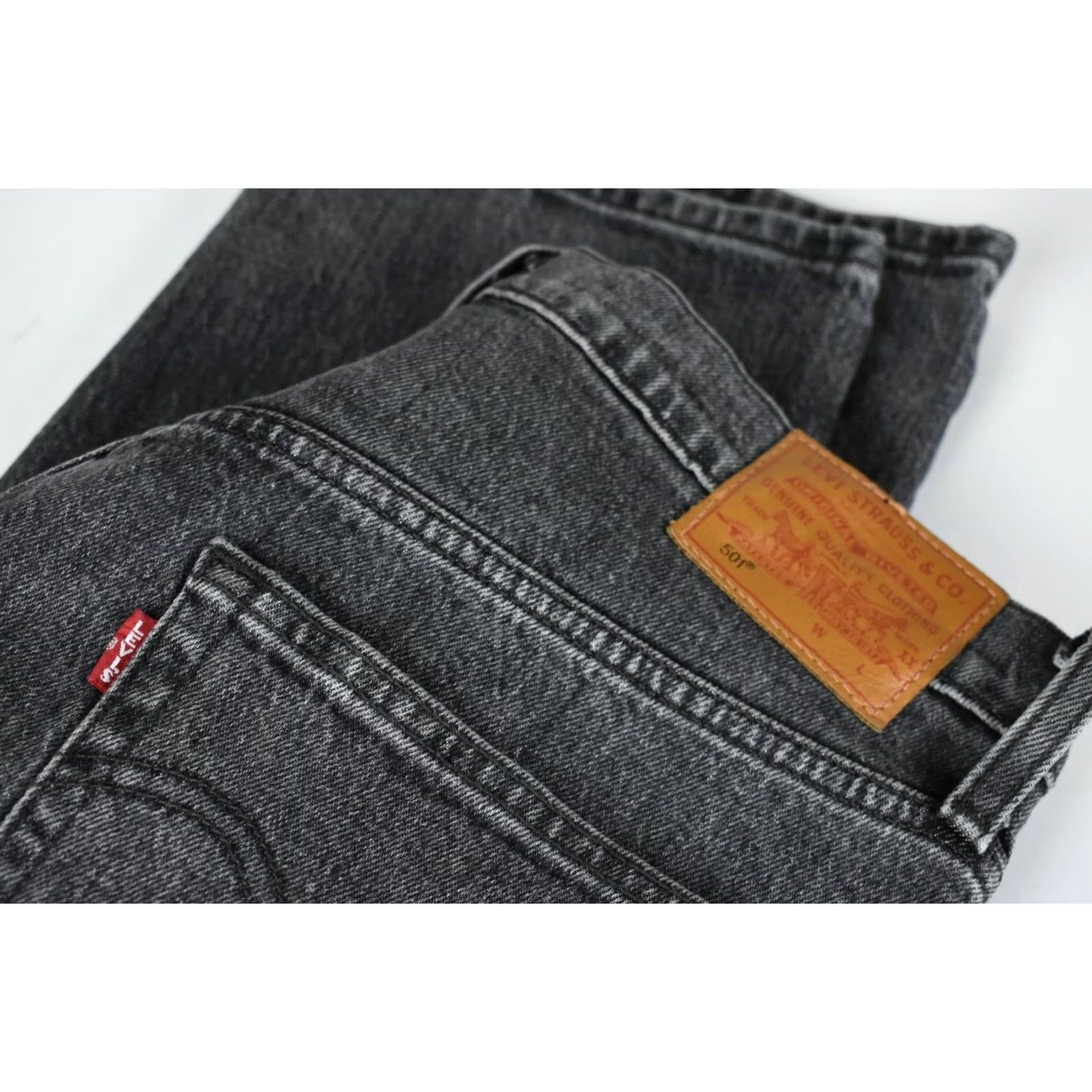 Vintage LEVI STRAUSS & CO. 501 PREMIUM BIG E Jeans Men's Grey W30/L28 Stretchy Thick Size US 30 / EU 46 - 4 Thumbnail