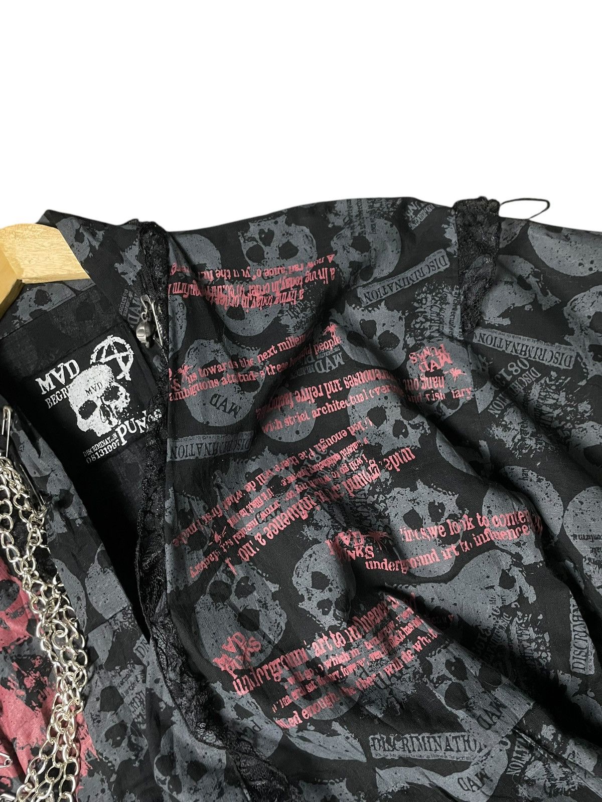 Japanese Brand MAD PUNKS SKULL PRINT YUKATA KIMONO (98) Size US S / EU 44-46 / 1 - 6 Thumbnail