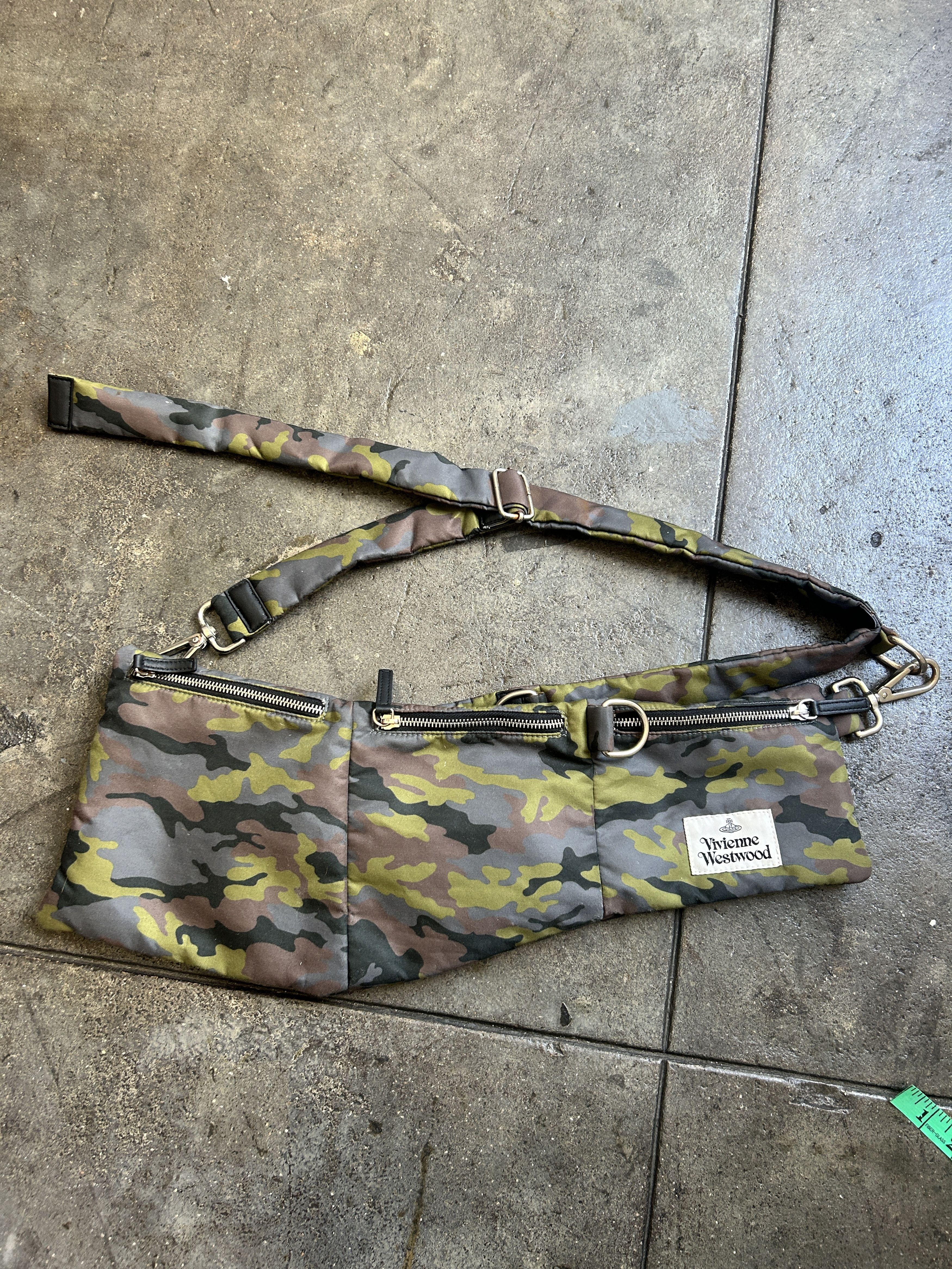 Vivienne Westwood Nylon Three Separate Pouch Camp Crossbody Bag Vegan, Men's