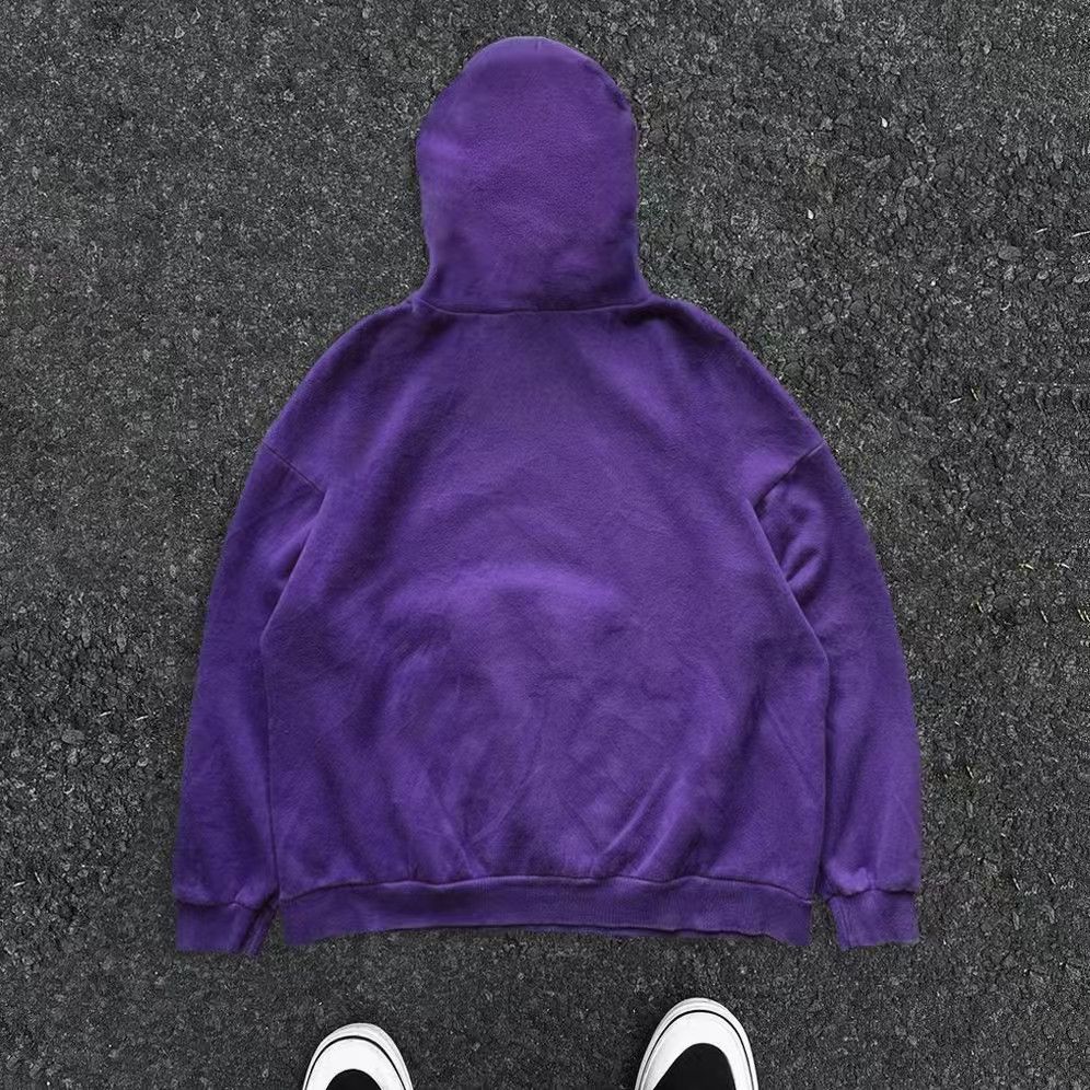 Japanese Brand × Vintage Purple street retro flame letter print hoodie Size US L / EU 52-54 / 3 - 2 Thumbnail