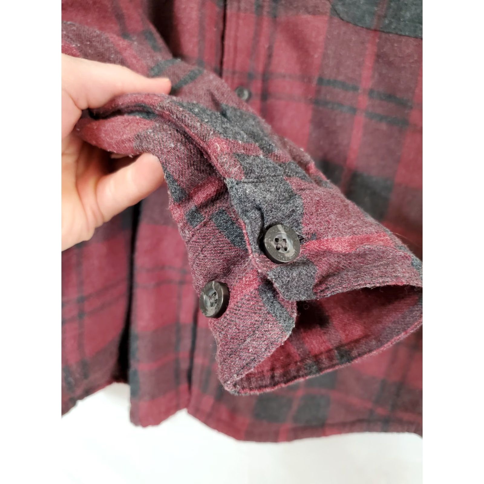 Wrangler Wrangler Shacket Flannel Button-Up Red Dark Gray L Large Size US L / EU 52-54 / 3 - 4 Thumbnail