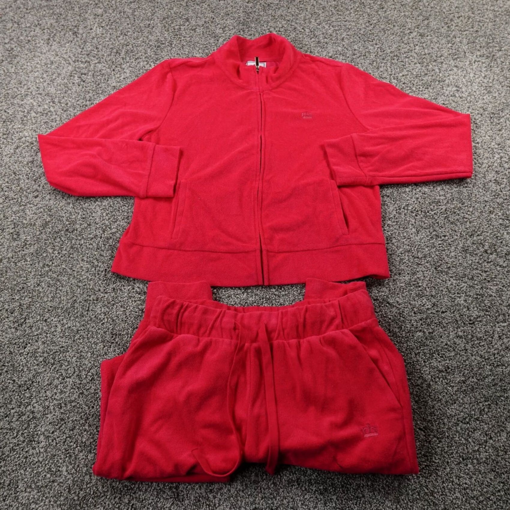 Juicy Couture VINTAGE Juicy Couture Track Suit Womens S Pink Jacket Pants Terry Y2K Size 28" / US 6 / IT 42 - 2 Thumbnail