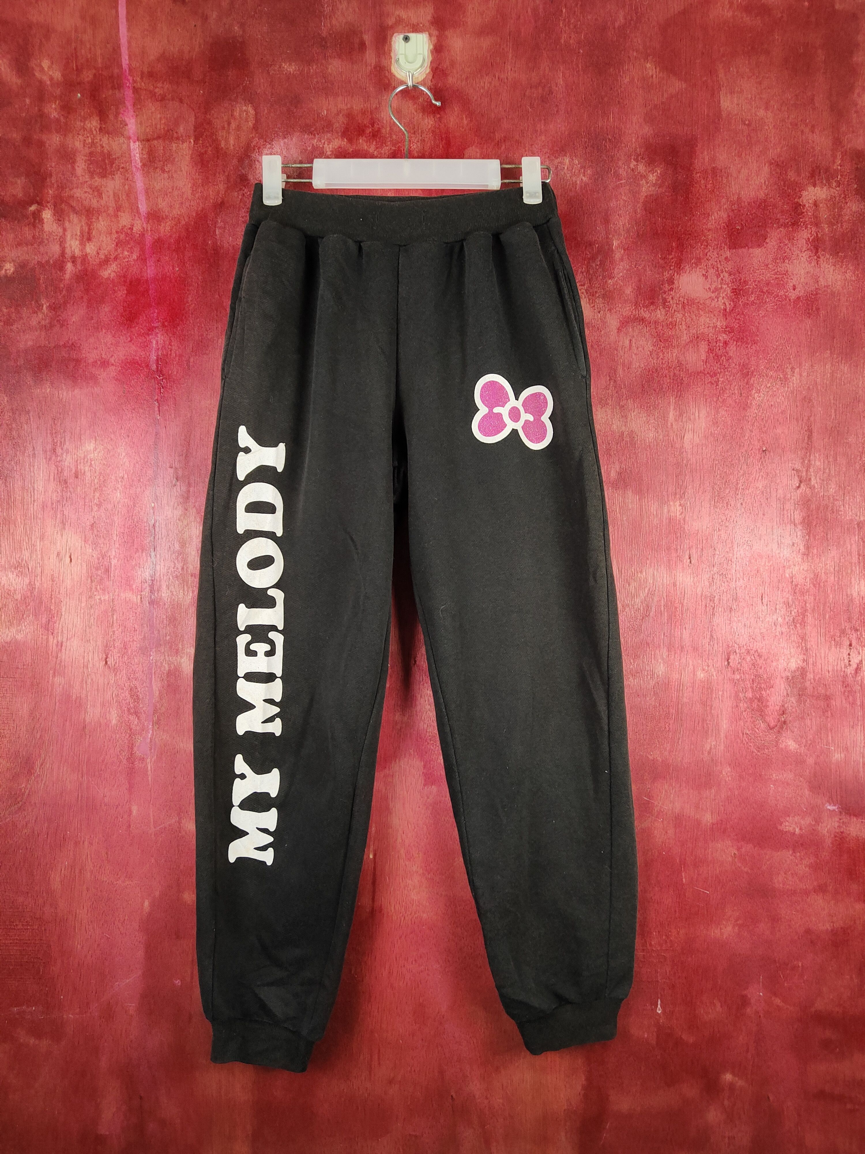 Cartoon Network × One Piece × Vintage My Melody Black Sweatpants #S2229 Size 25" / US 0 / IT 36 - 1 Thumbnail