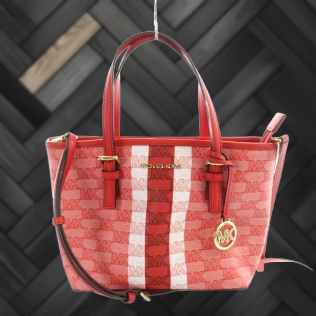 Michael Kors Michael Kors Shoulder Bag Red Logo Tote PVC Leather Women Size ONE SIZE - 1 Thumbnail