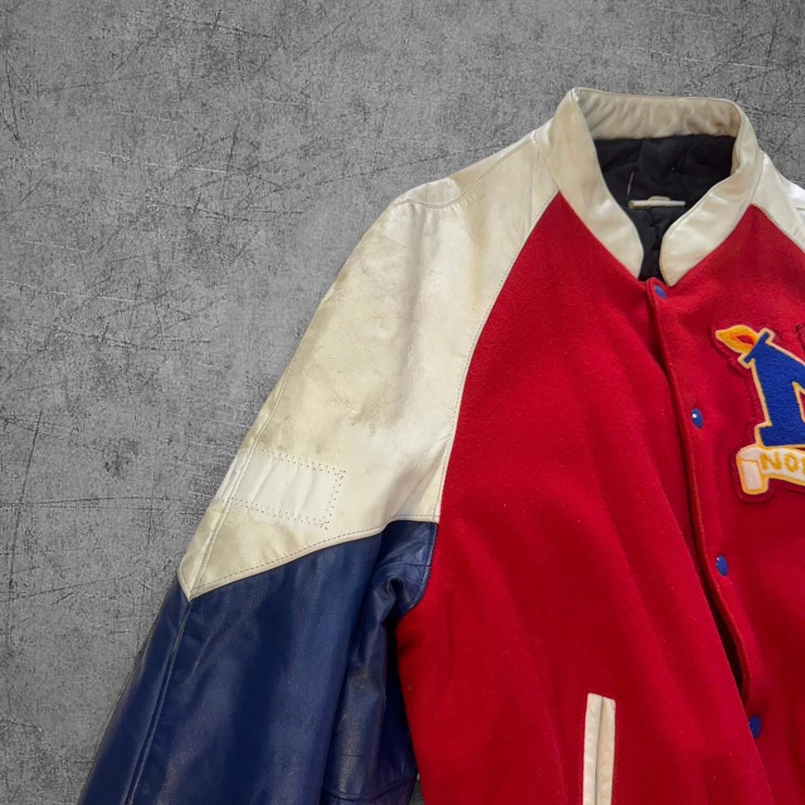 Vintage Vintage 80s Northwestern 2 Tone Leather Bomber Jacket Size US L / EU 52-54 / 3 - 5 Thumbnail