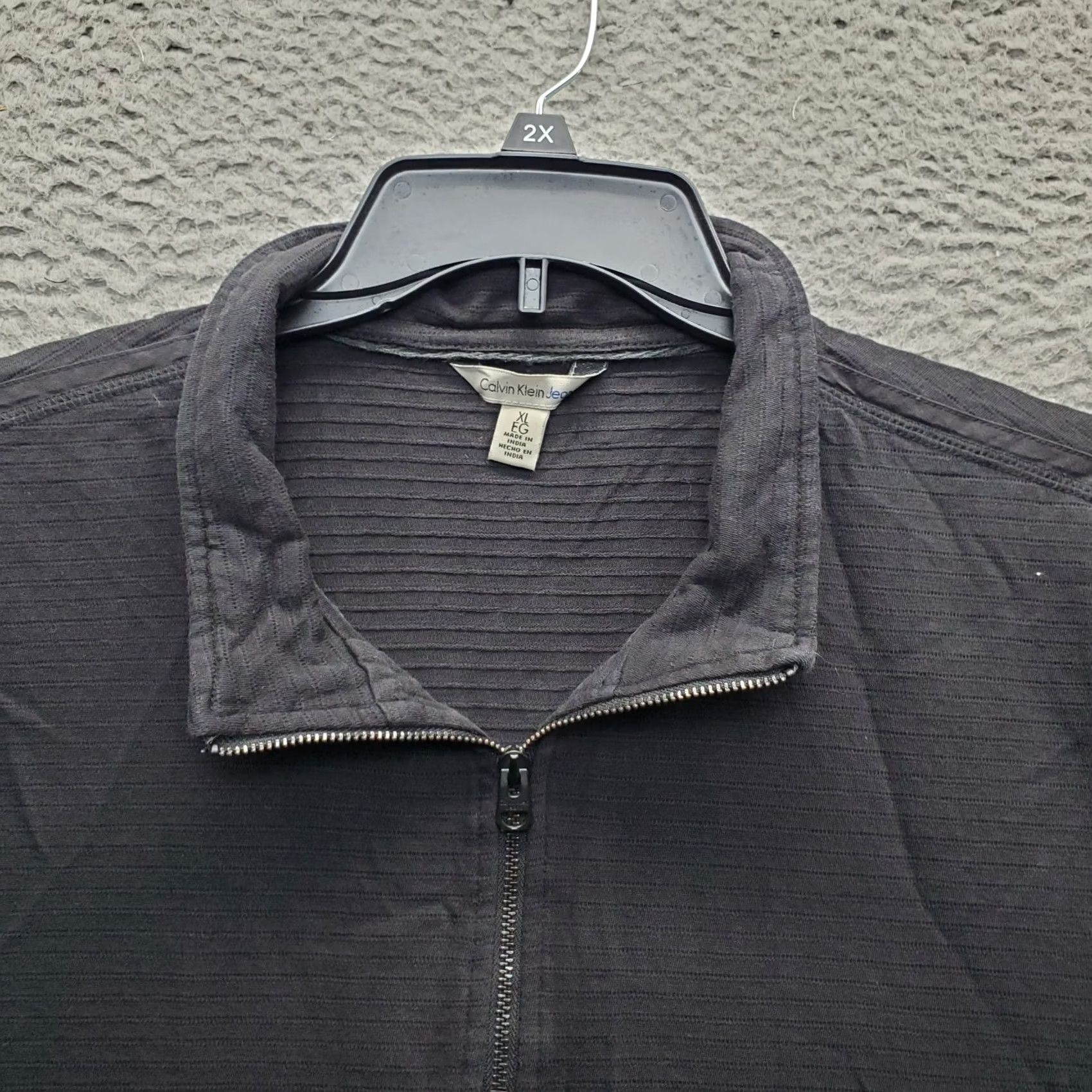 Calvin Klein Calvin Klein Mens XL Black Raglan Sleeve Mock Neck Quarter Zip Sweatshirt Size US XL / EU 56 / 4 - 5 Thumbnail