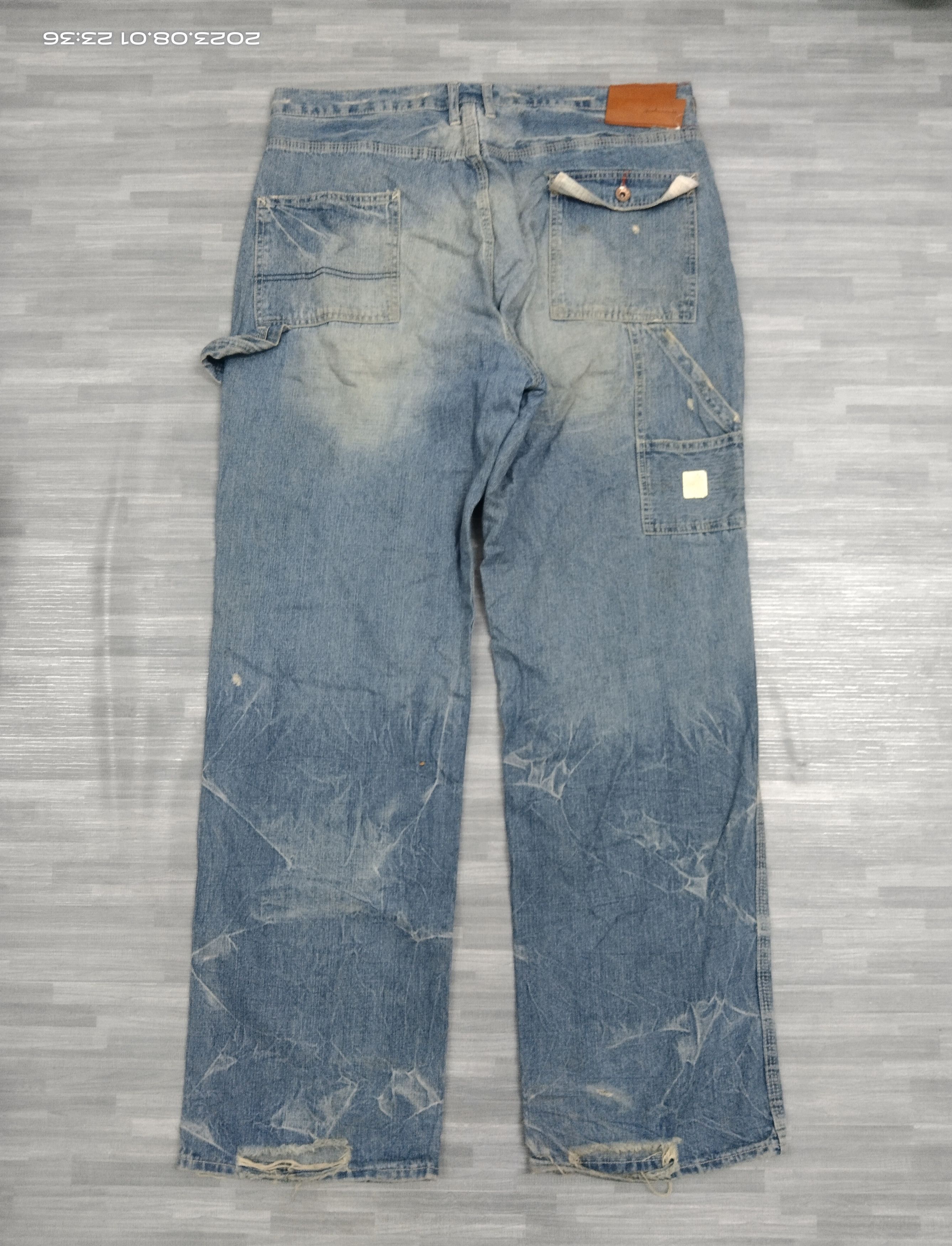 Japanese Brand SiCK DOUBLE KNEE A.N.B.A.L DENIM PANTS Size US 36 / EU 52 - 3 Thumbnail
