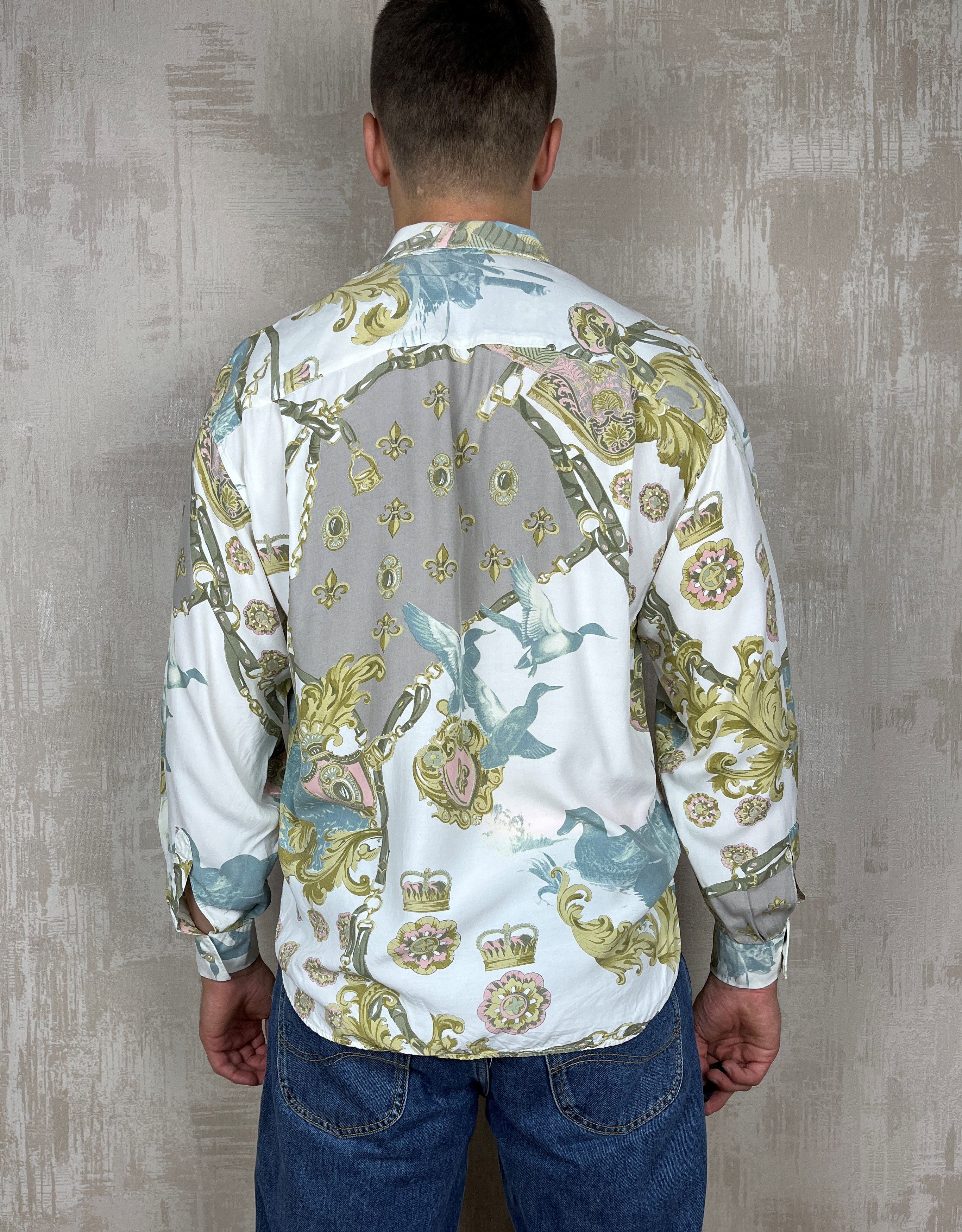 Vintage Vintage E & M 90's Italian Baroque Pattern Long Sleeve Shirt Size US M / EU 48-50 / 2 - 15 Thumbnail