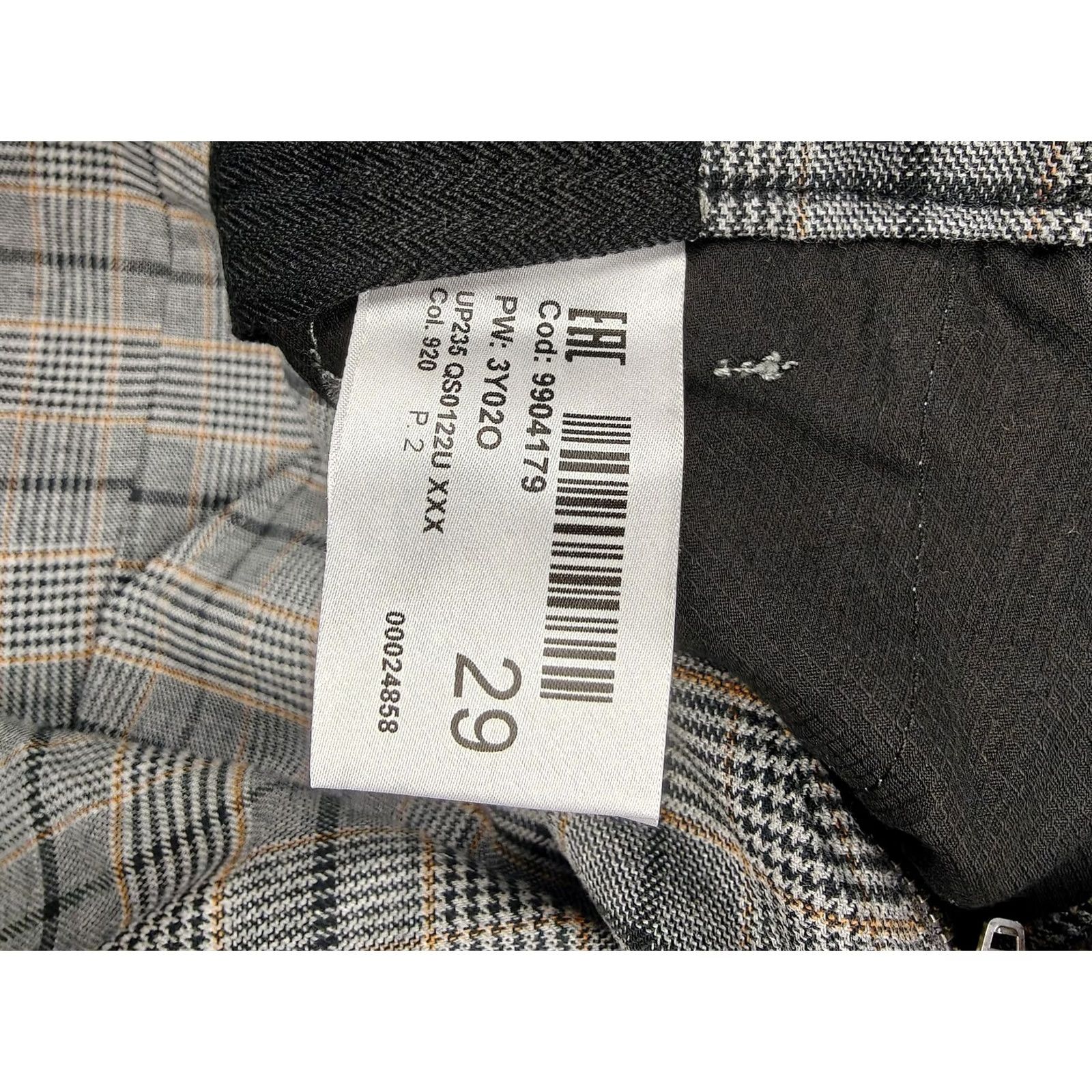 Dondup Dondup Pants Mens 29x30 Gray Gaubert Plaid Tweed Stretch Cotton Made Italy New Size US 29 - 6 Thumbnail