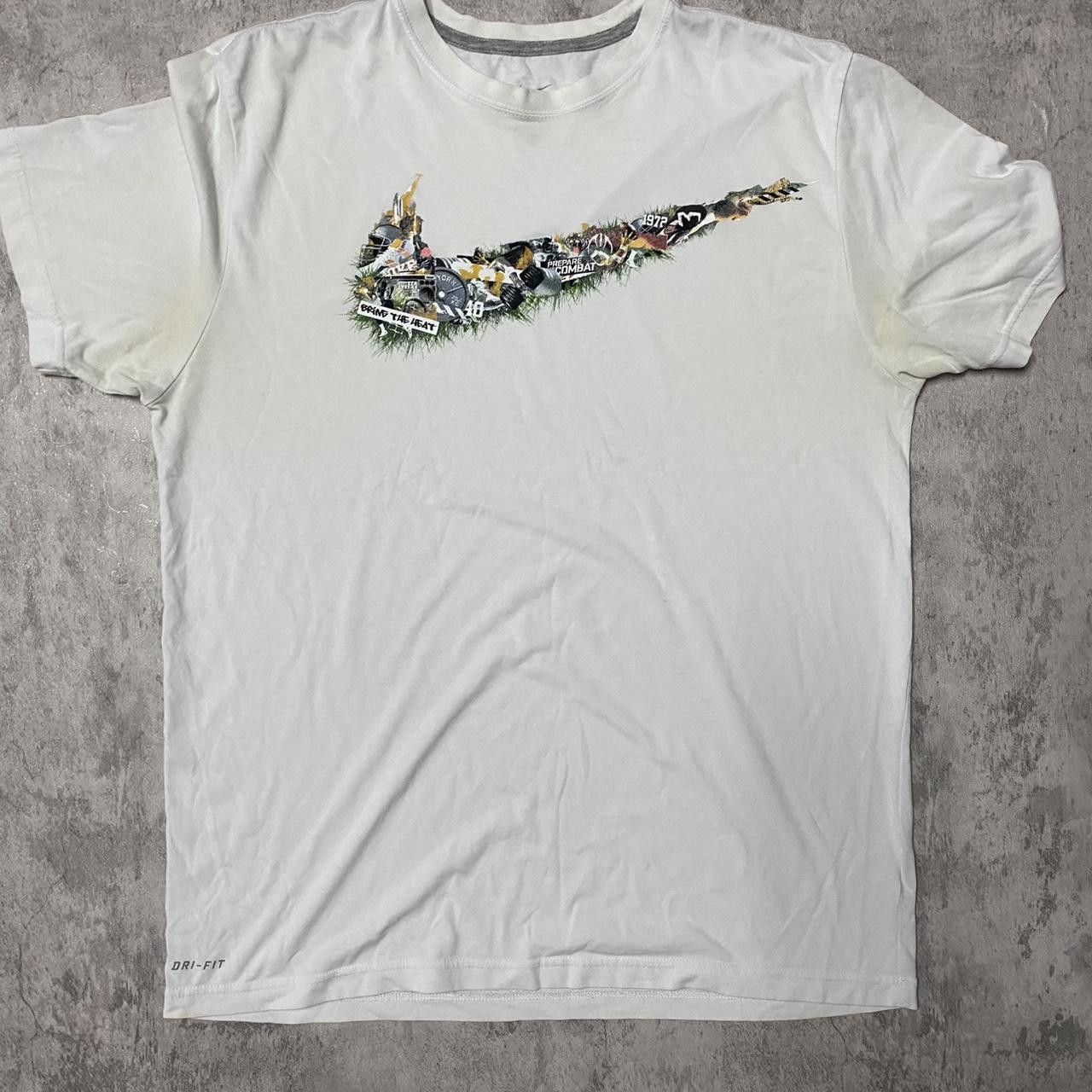Nike White Nike Dri-Fit T-shirt with a bold design #sportswear Size US XL / EU 56 / 4 - 1 Thumbnail