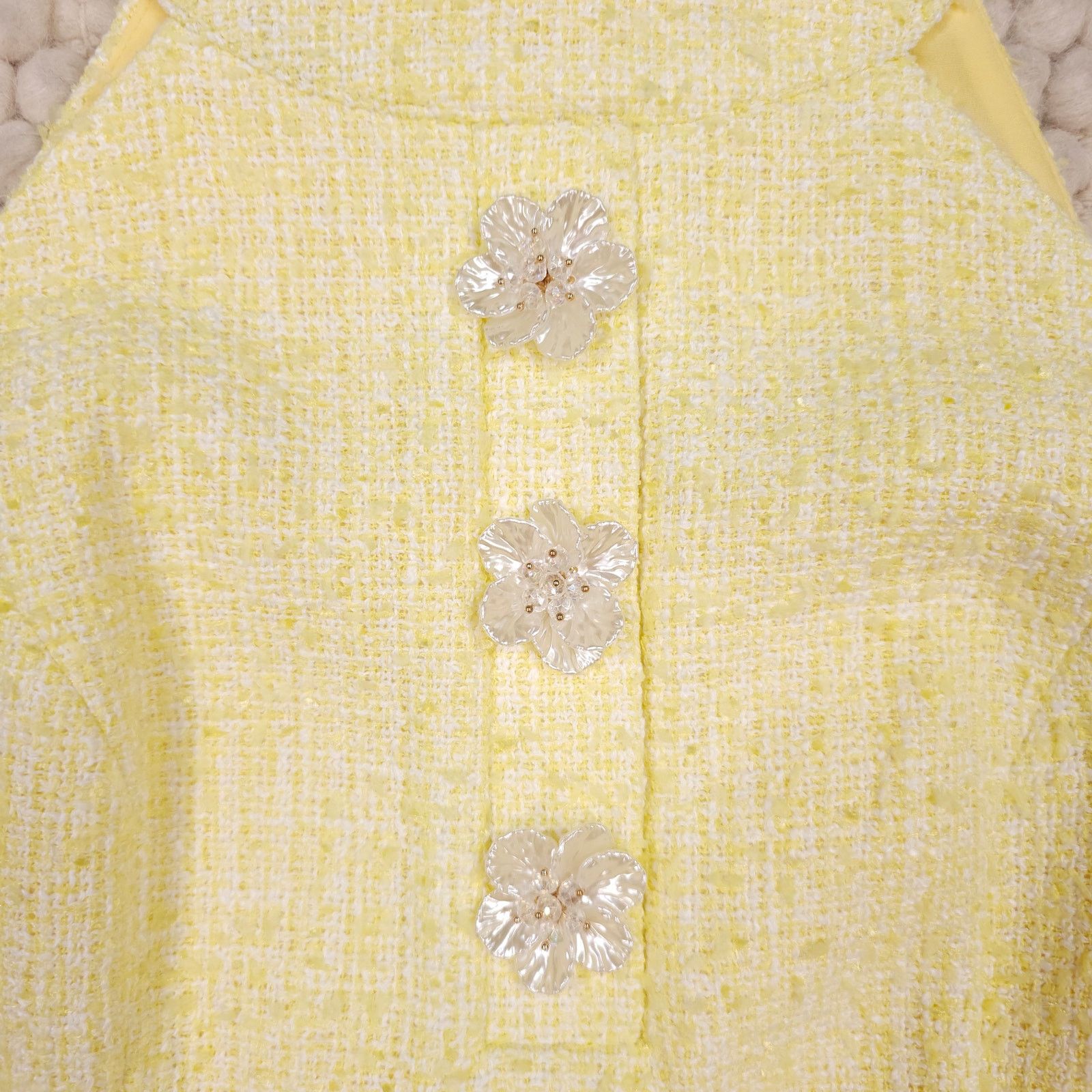 Lilly Pulitzer NWT Lilly Pulitzer Margarete Boucle Skirted Romper Yellow 6 Size M / US 6-8 / IT 42-44 - 7 Thumbnail